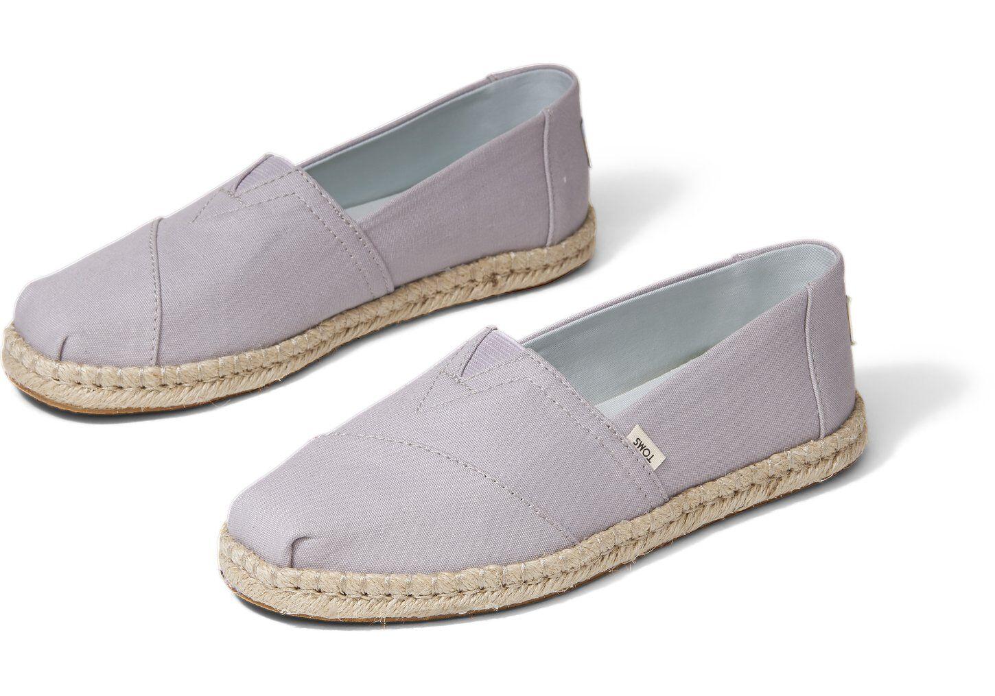 TOMS Canvas Grey Espadrille Alpargata in Gray Lyst