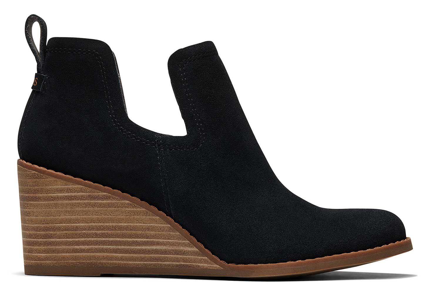 black suede kallie wedge bootie