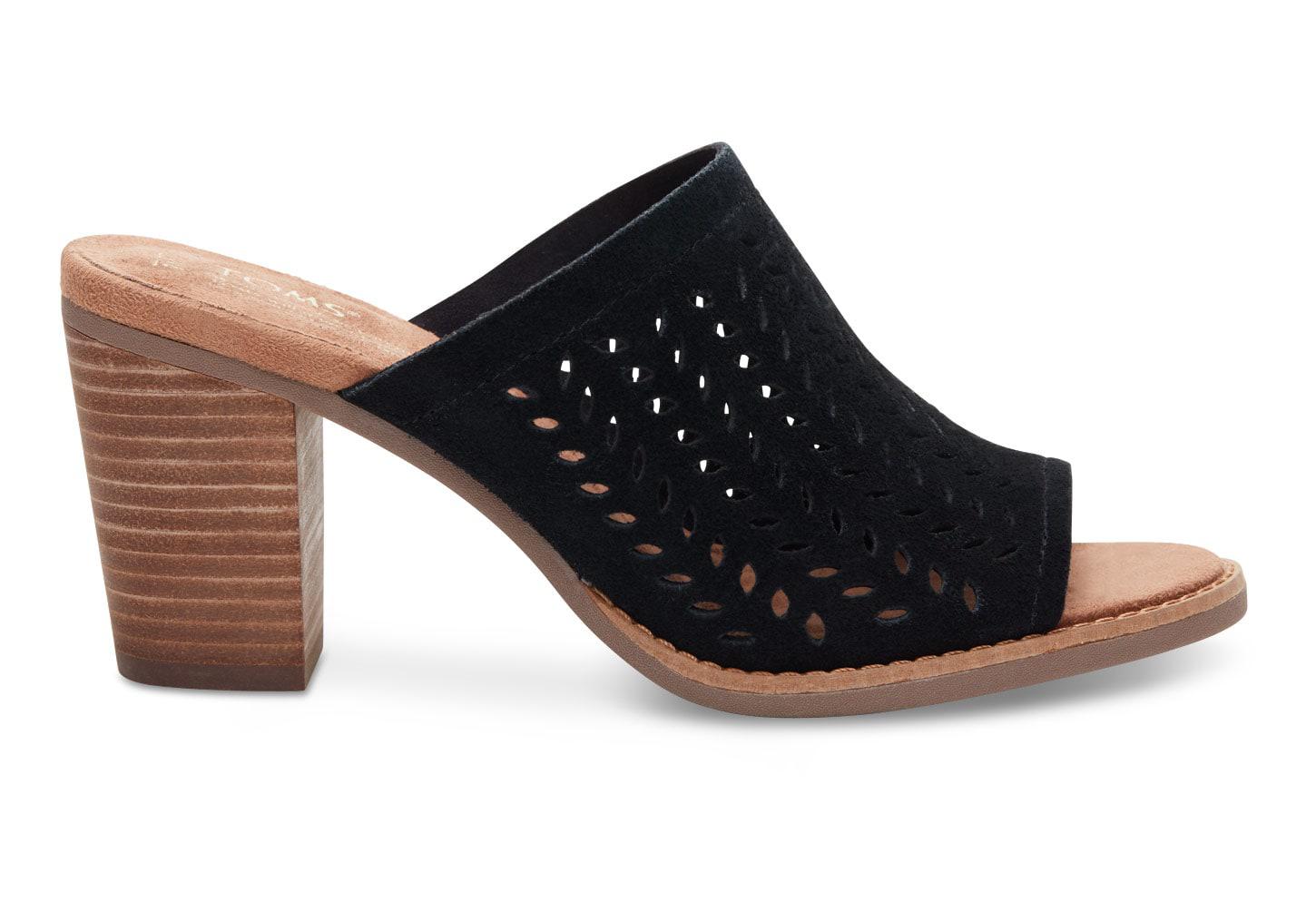flat black mule sandals
