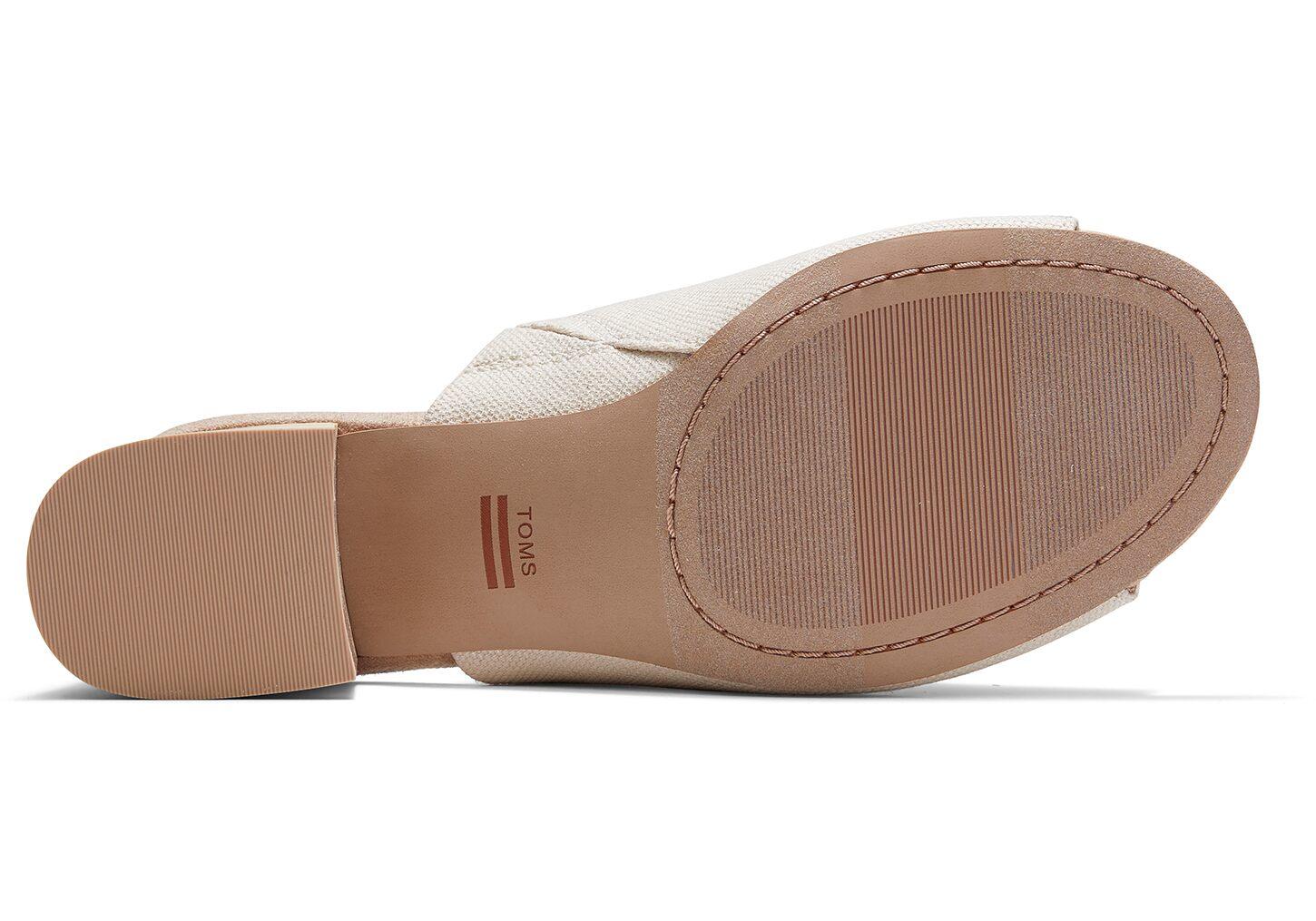 natural shimmer canvas suede women's monica mule wedges