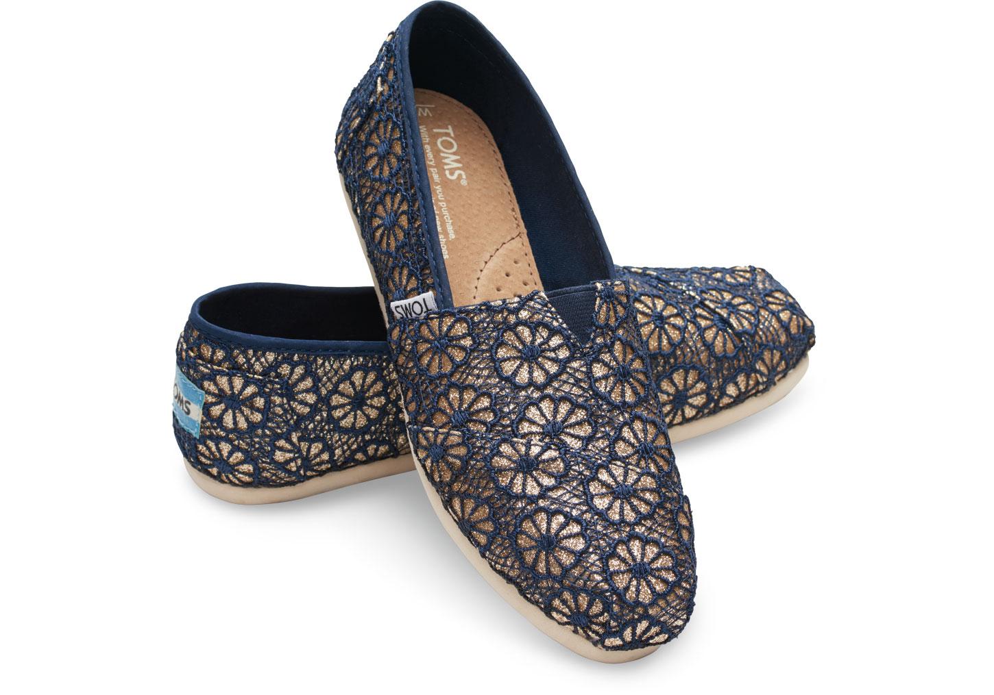 navy crochet toms