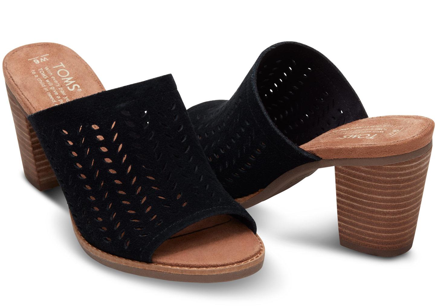flat black mule sandals