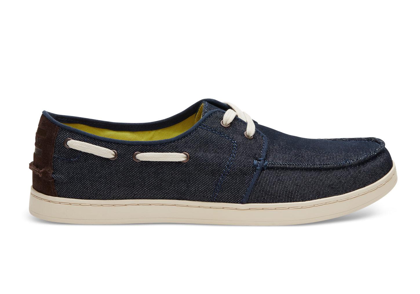 TOMS Navy Denim Men's Culver Boat Shoes in Blue for Men - Lyst