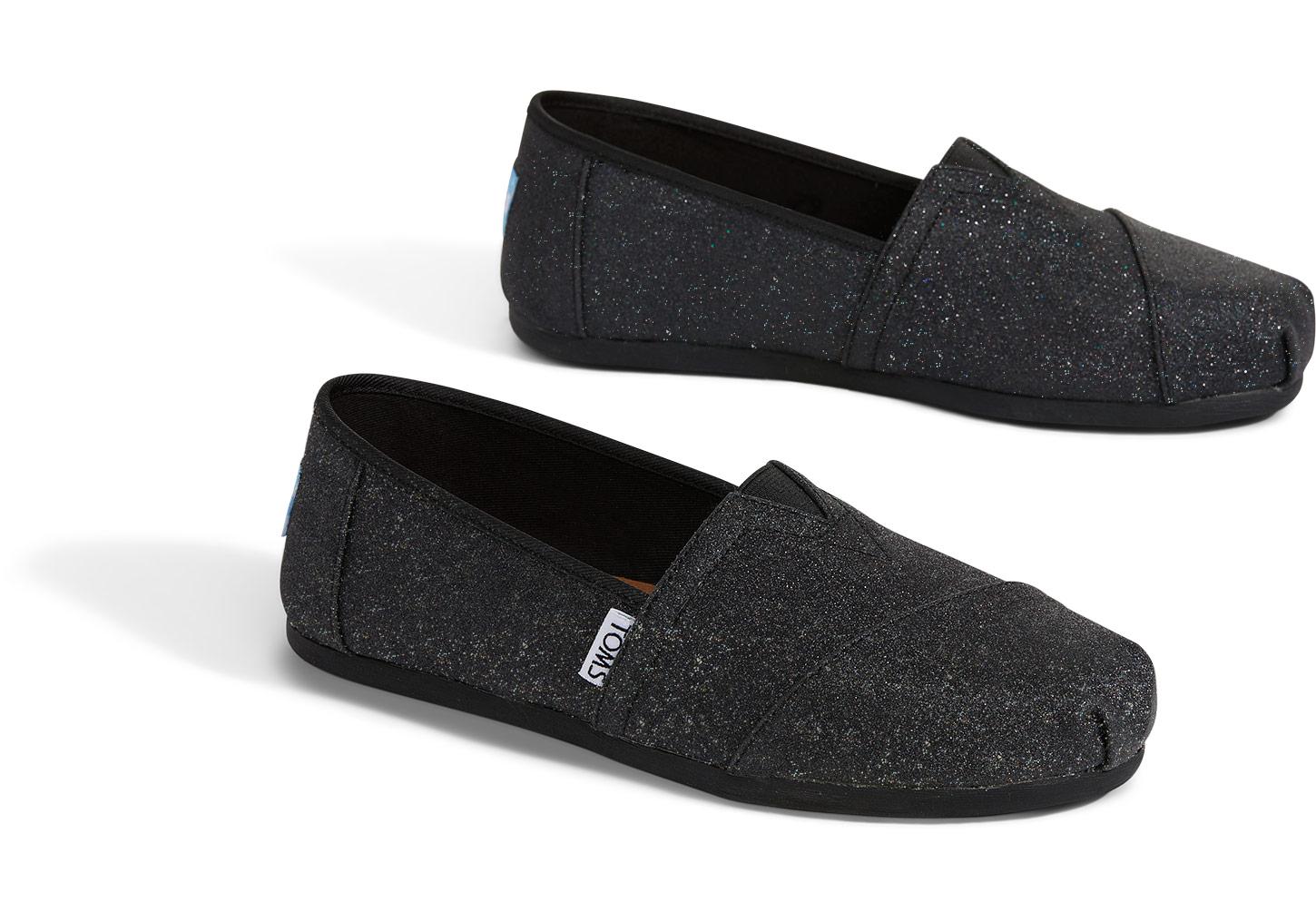 toms black glimmer women's classics
