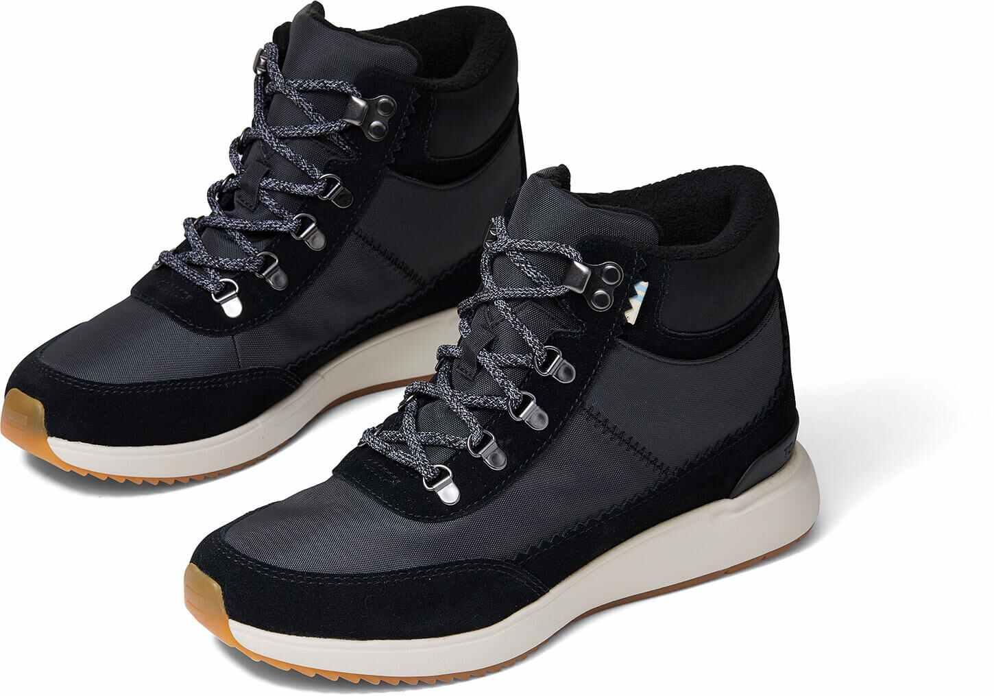 TOMS Waterproof Black Suede And Nylon Women's Cascada Sneakers - Lyst