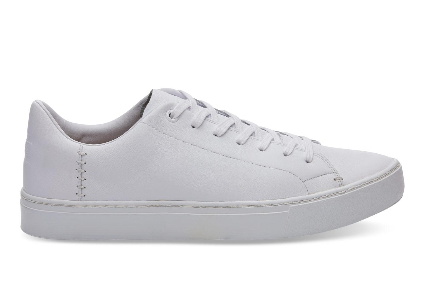 TOMS White Leather Men's Lenox Sneakers 
