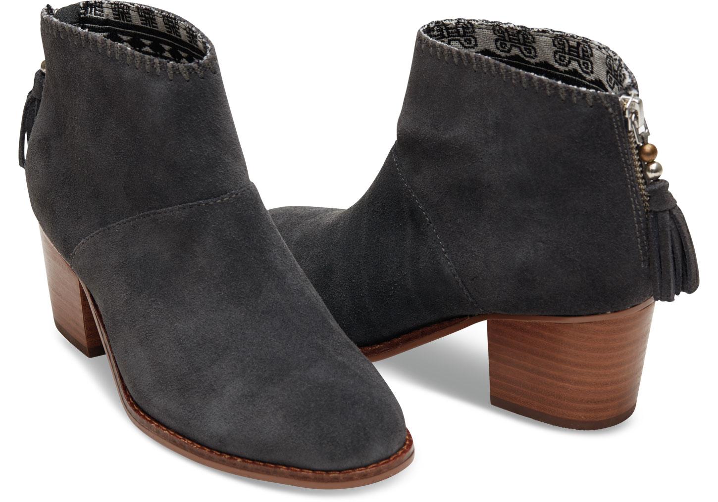 toms leila booties castlerock grey suede