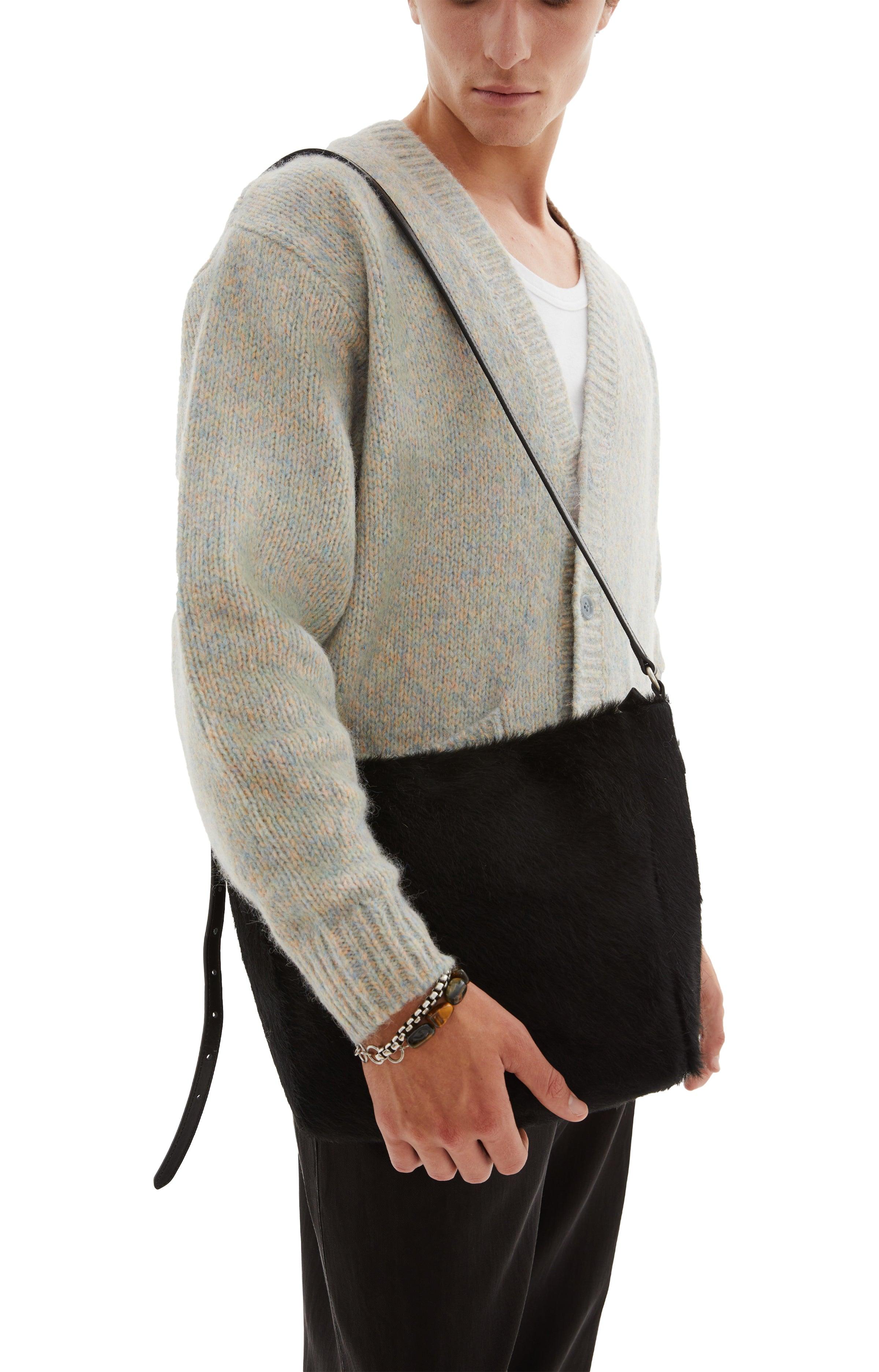 Dries Van Noten Pony Hair Crossbody Bag in Gray for Men Lyst