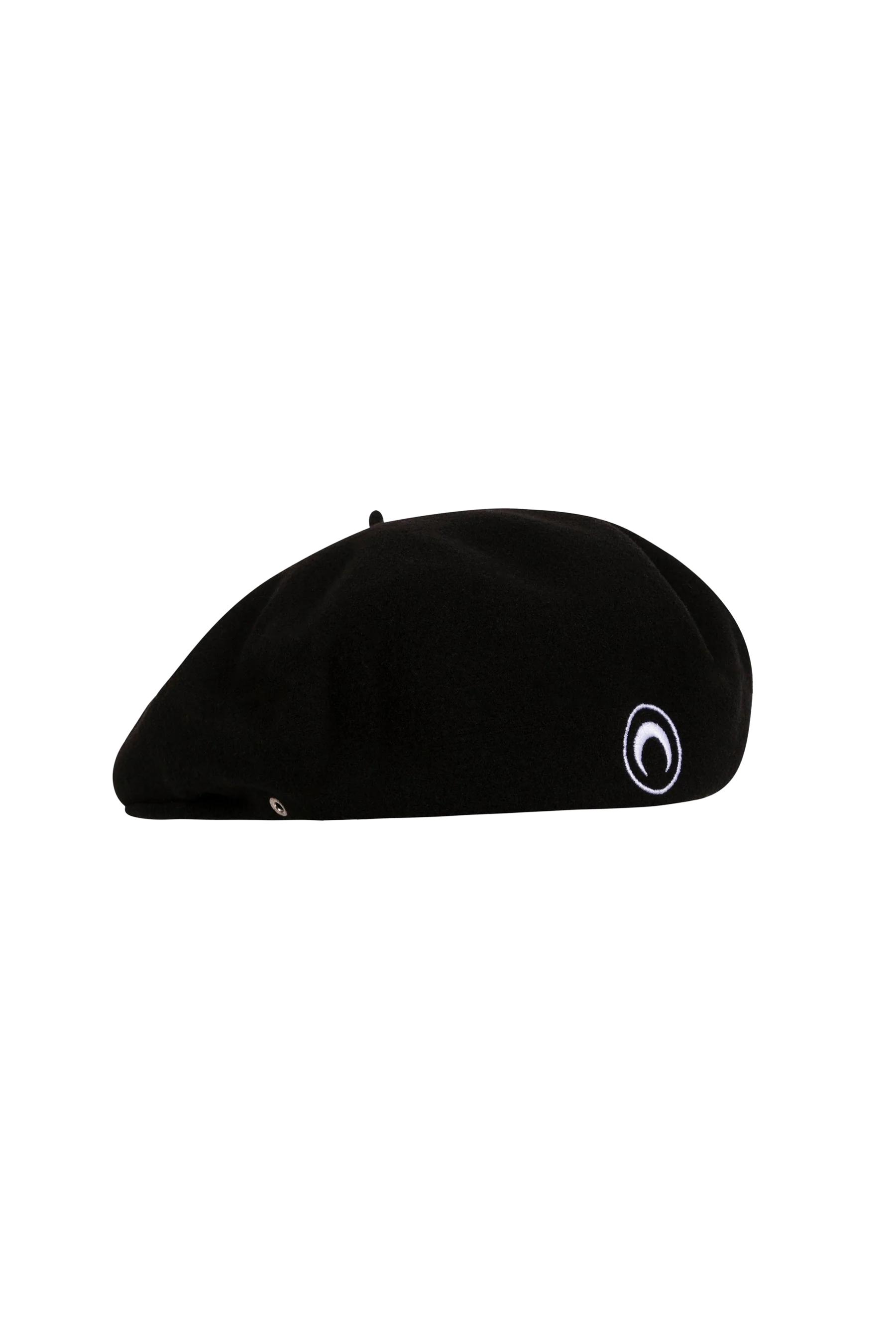 Marine Serre Embroidered French Beret in Black | Lyst