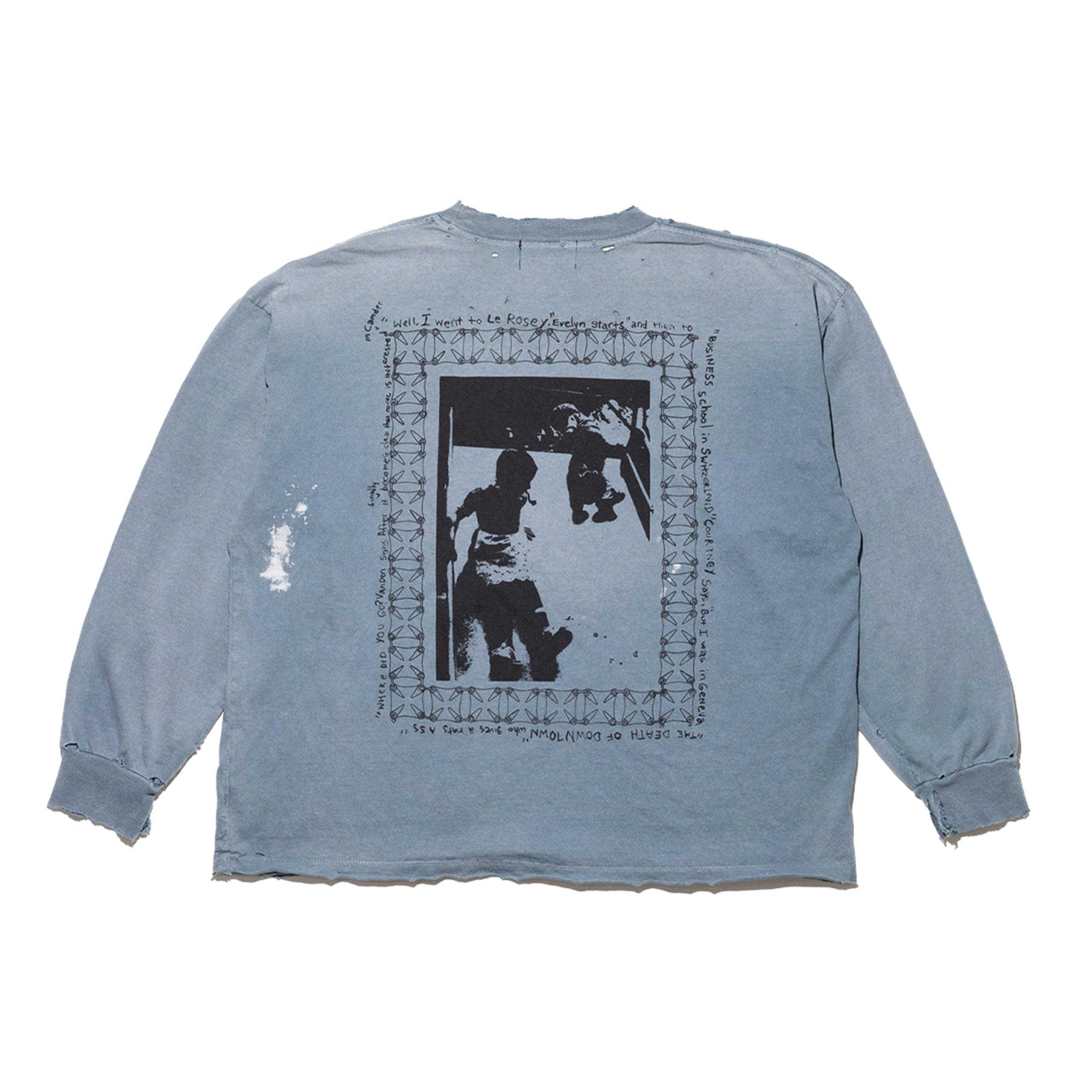 enfants riches déprimés ロングスリーブカットソー M Enfants Riches Déprimés Printed Long Sleeve Top - Blue