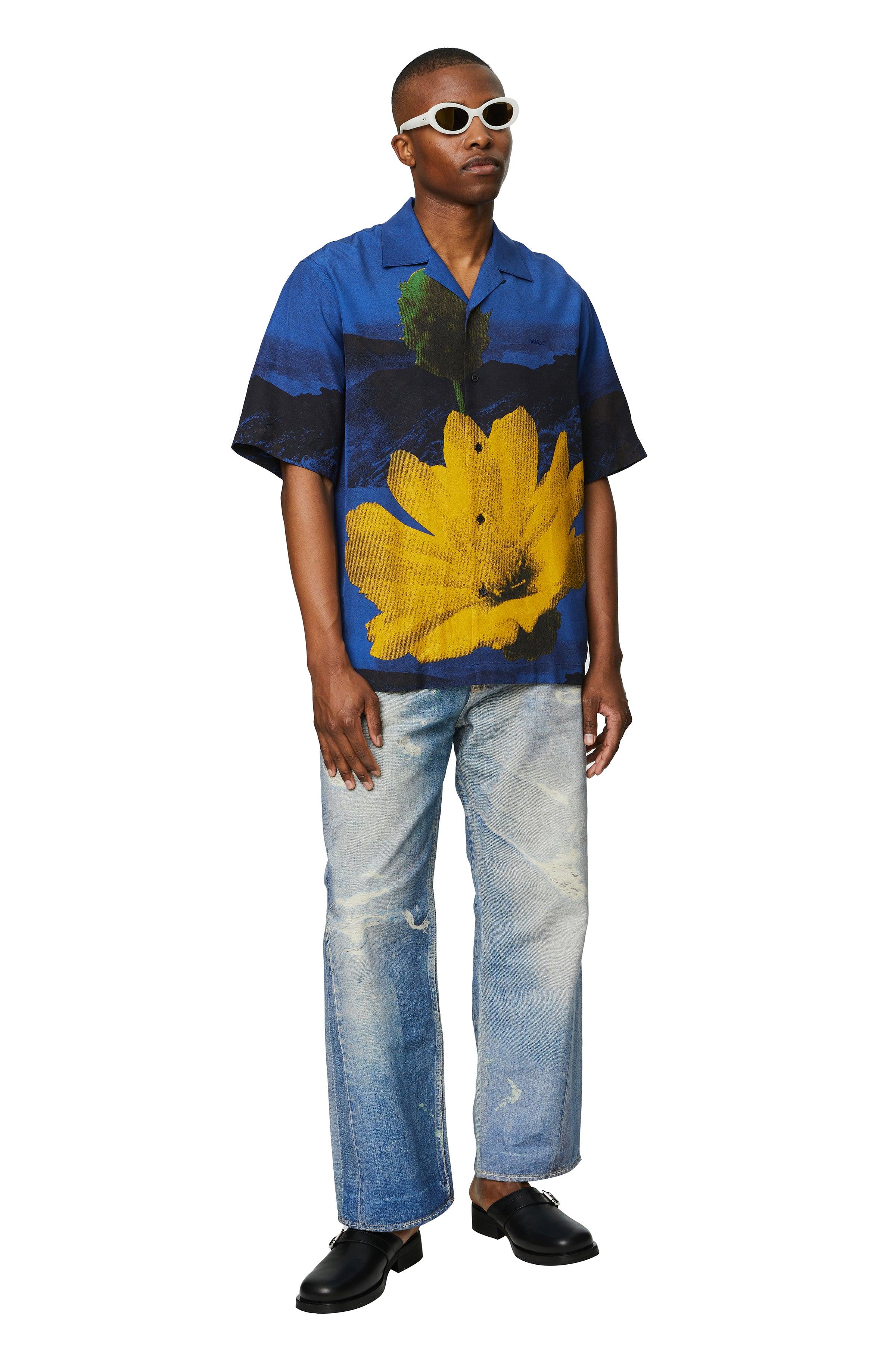 OAMC Kurt Floral Shirt in Blue for Men | Lyst