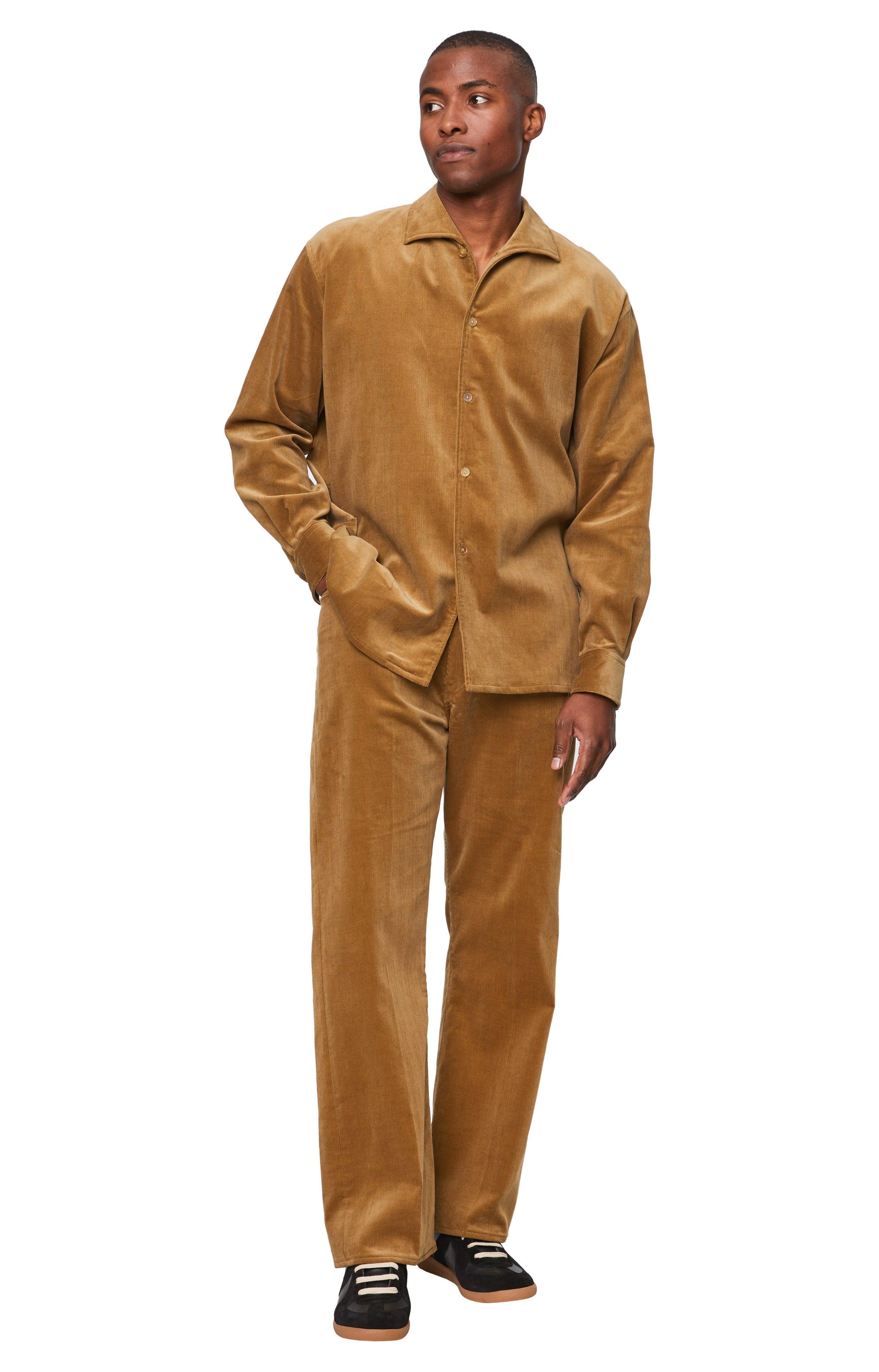 AURALEE Finx Corduroy Shirt in Brown for Men | Lyst