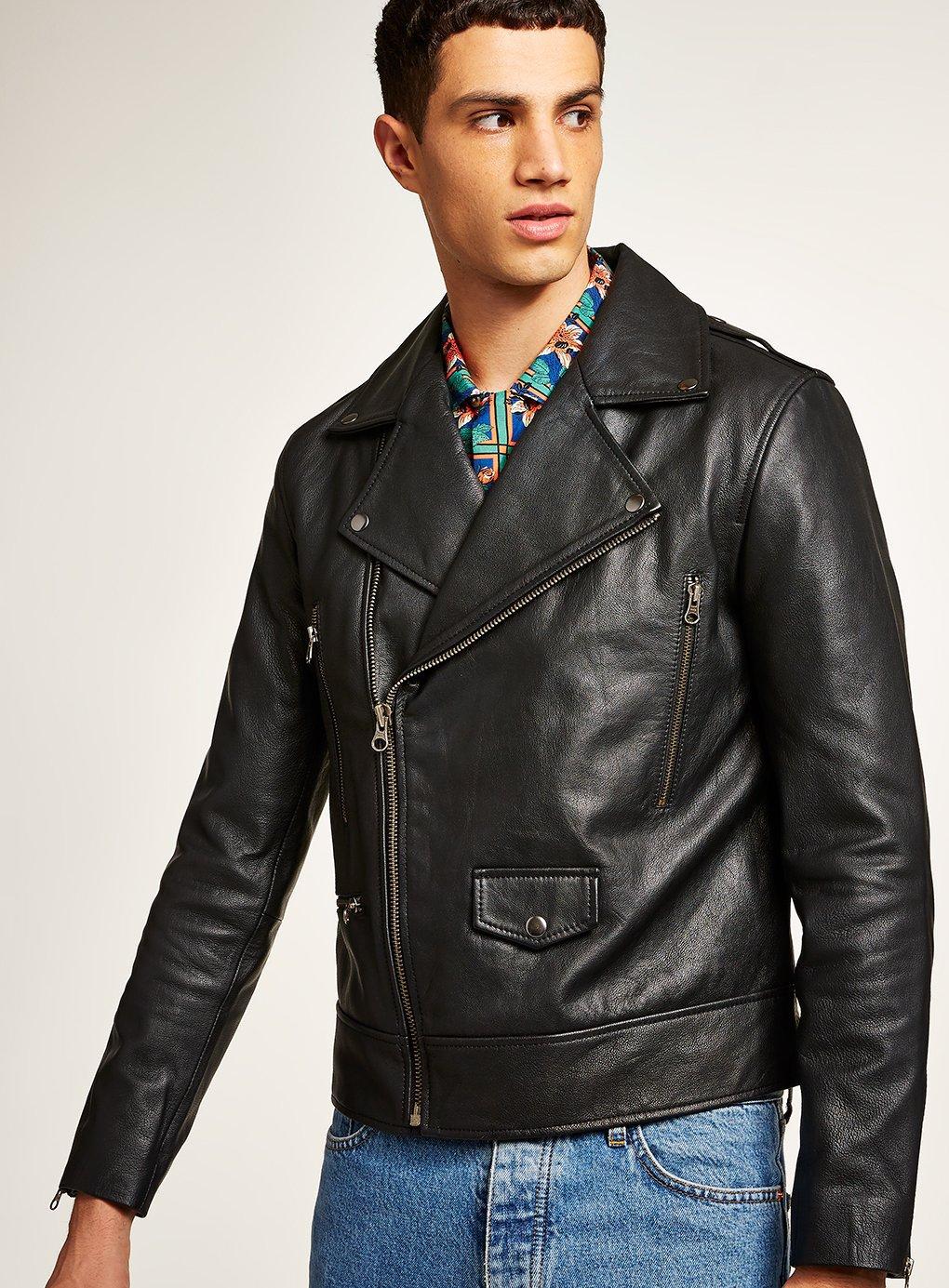 Lyst Topman Leather Biker Jacket In Black For Men Be Inspired