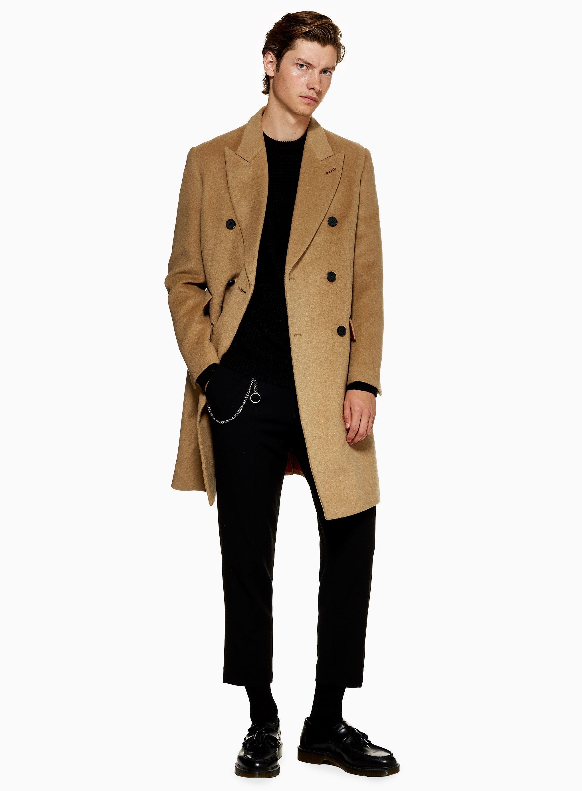 topman camel overcoat