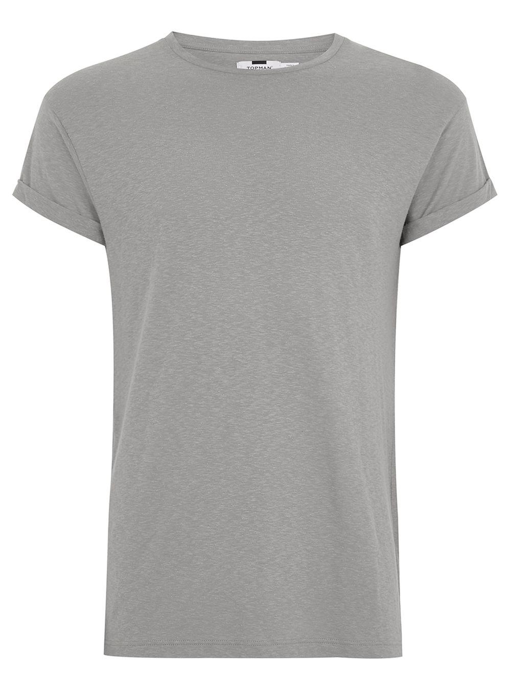 TOPMAN Grey Linen Look Muscle T-shirt in Gray for Men - Lyst