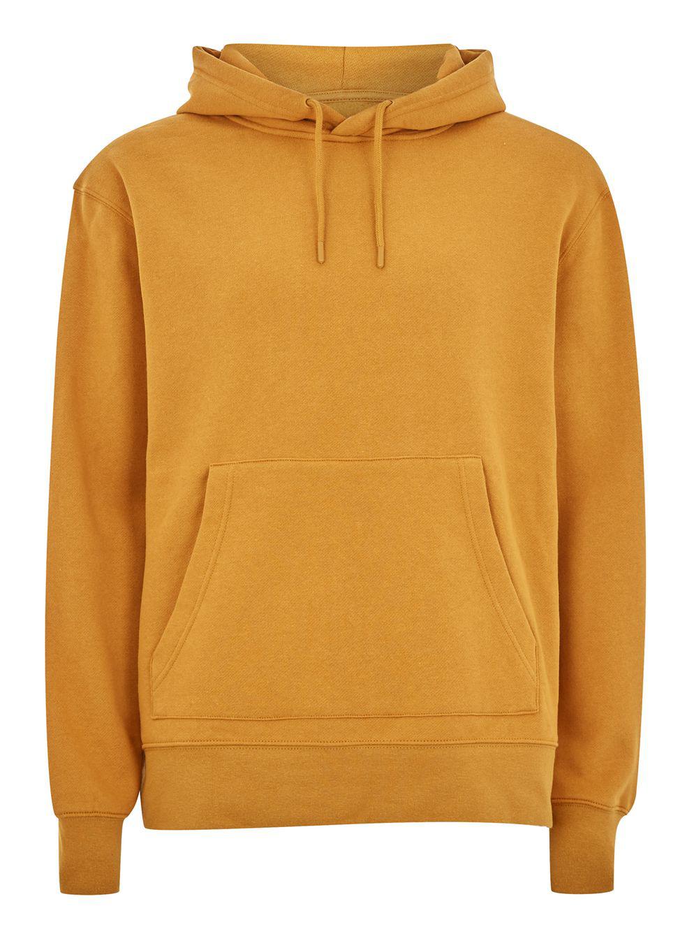TOPMAN Cotton Mustard Overhead Hoodie in Yellow for Men Lyst