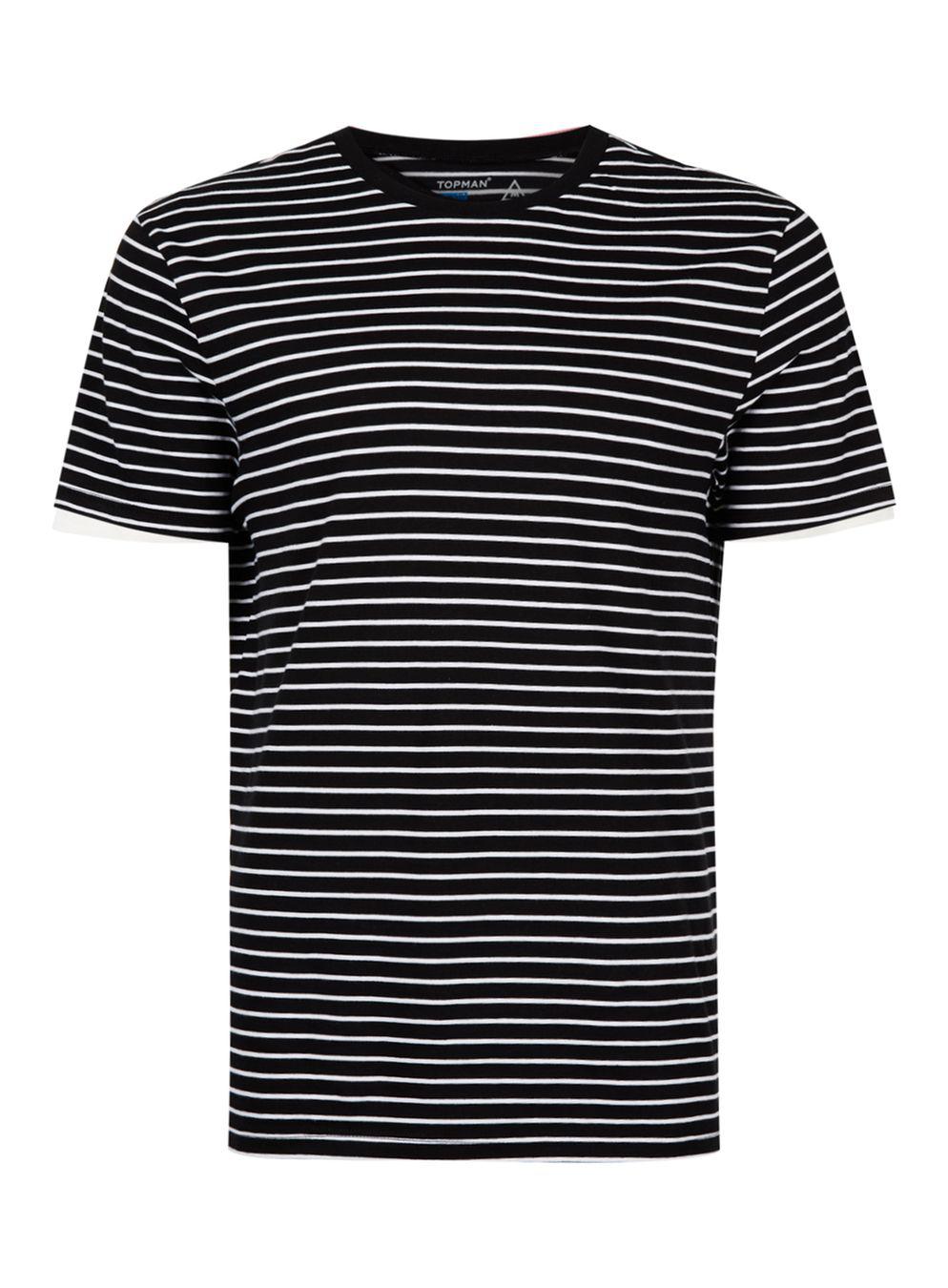 TOPMAN Cotton Black And White Stripe Tshirt for Men Lyst