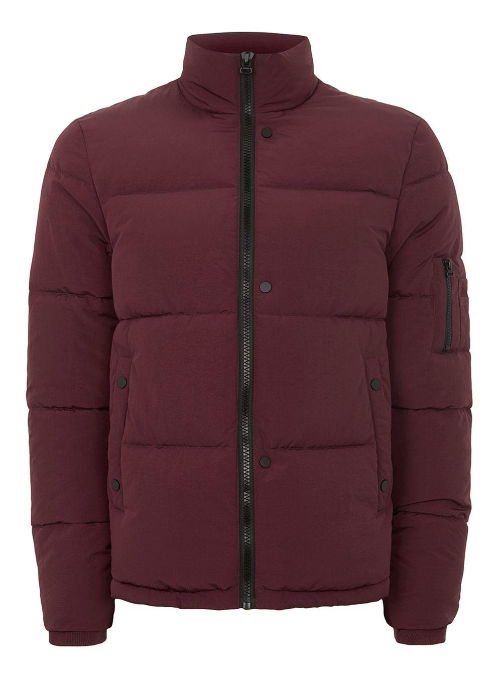 Lyst - Topman Burgundy Puffer Jacket in Red for Men