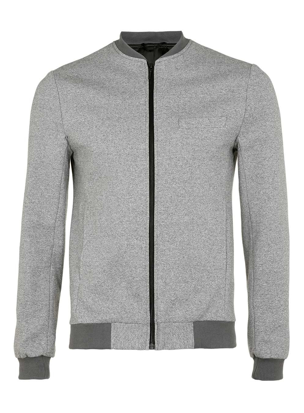 Topman Grey Salt And Pepper Tailored Bomber Jacket in Gray Topman Grey Salt And Pepper Tailored Bomber Jacket in Gray