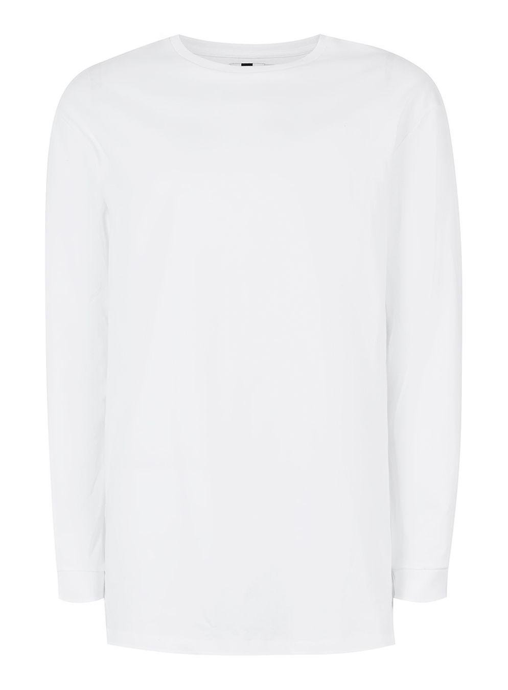 TOPMAN Cotton White Oversized Long Sleeve T-shirt for Men - Lyst