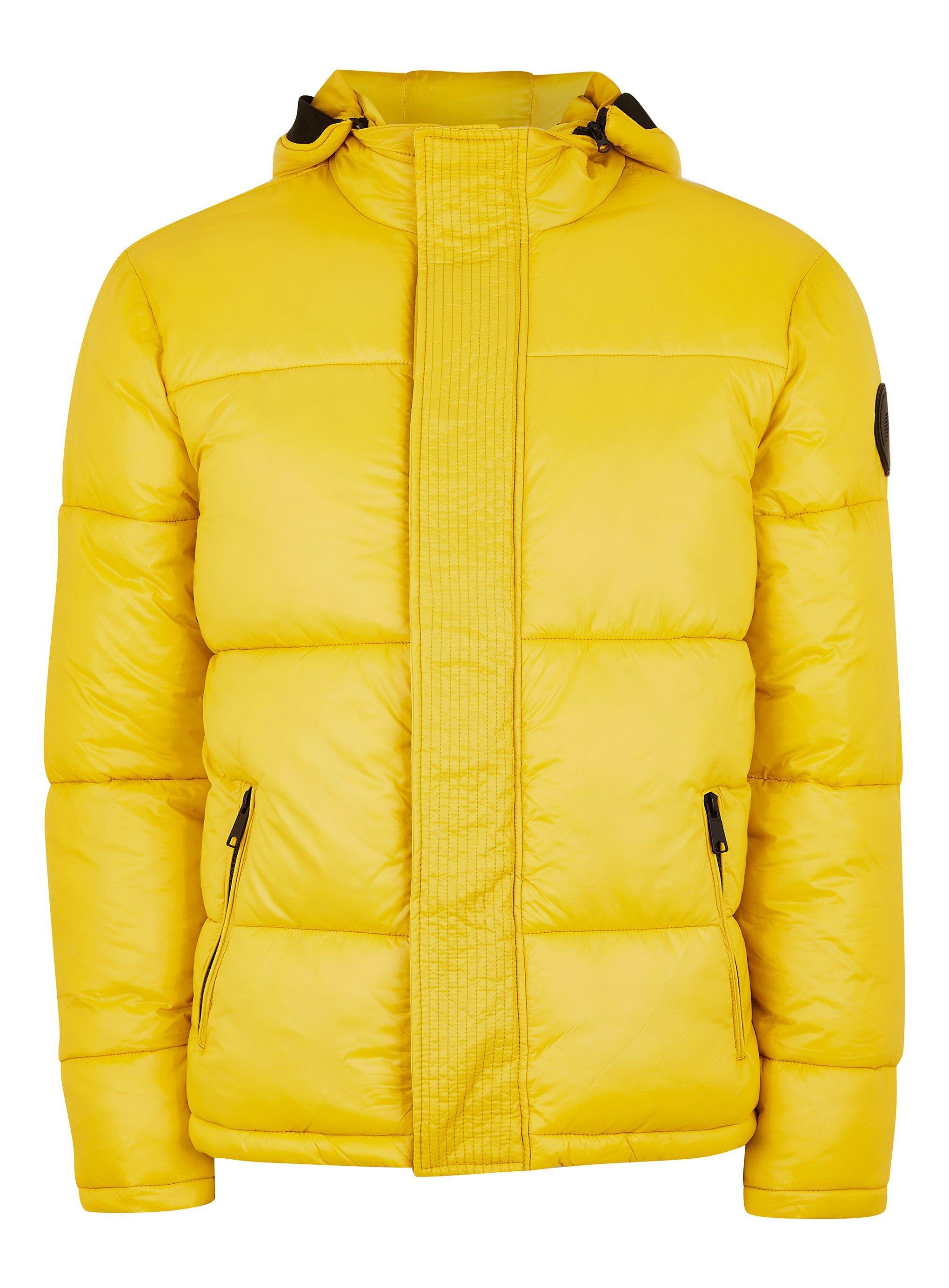 TOPMAN Puffer Jacket in Yellow for Men - Lyst