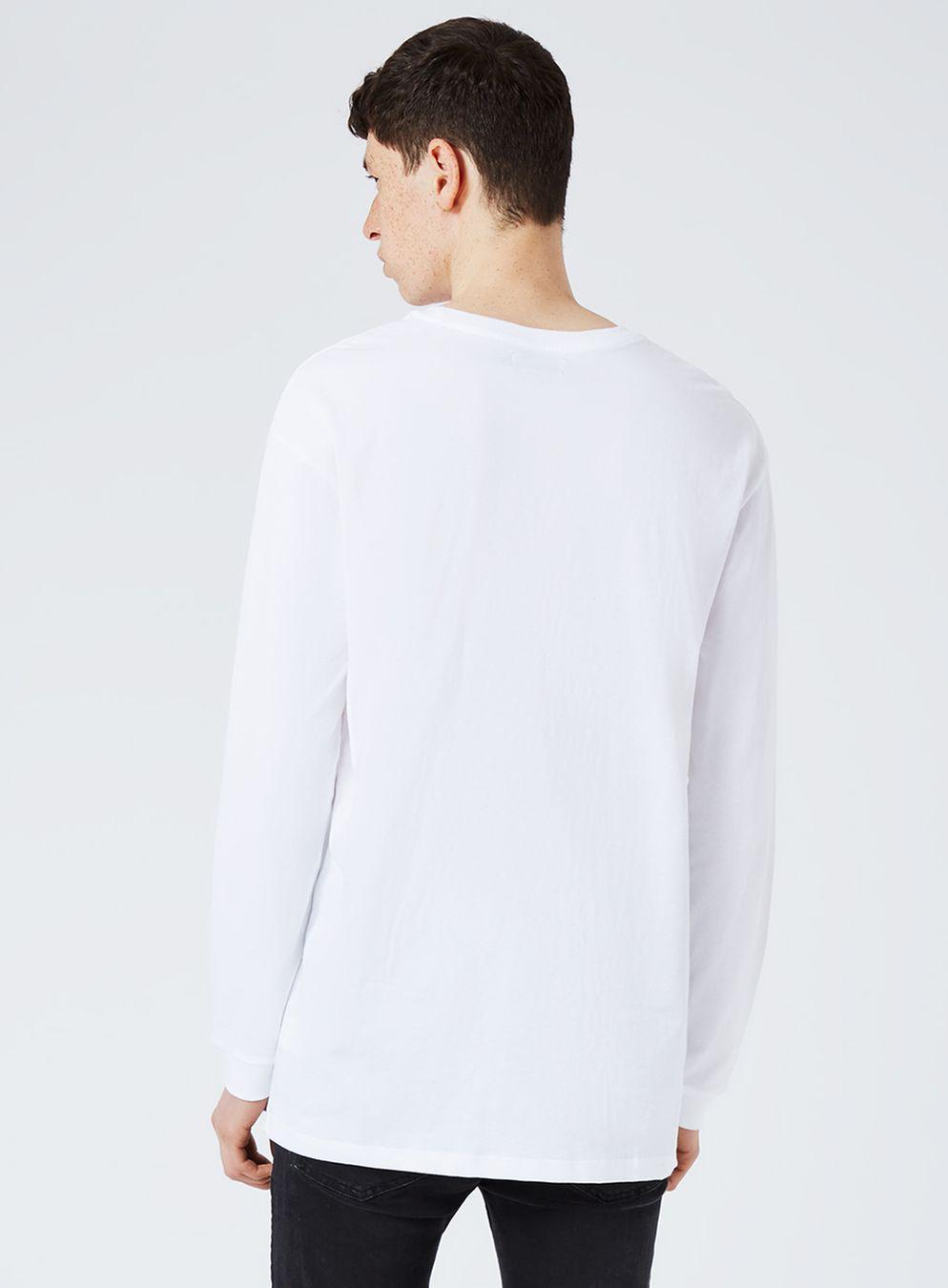 TOPMAN Cotton White Oversized Long Sleeve T-shirt for Men - Lyst