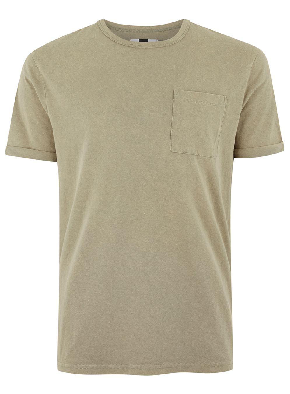 Lyst - Topman Khaki Heavy Weight Pocket T-shirt in Natural for Men
