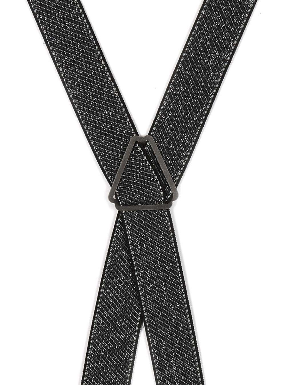 MENS BURGUNDY BRACES ANTIQUED SILVER METALWARE