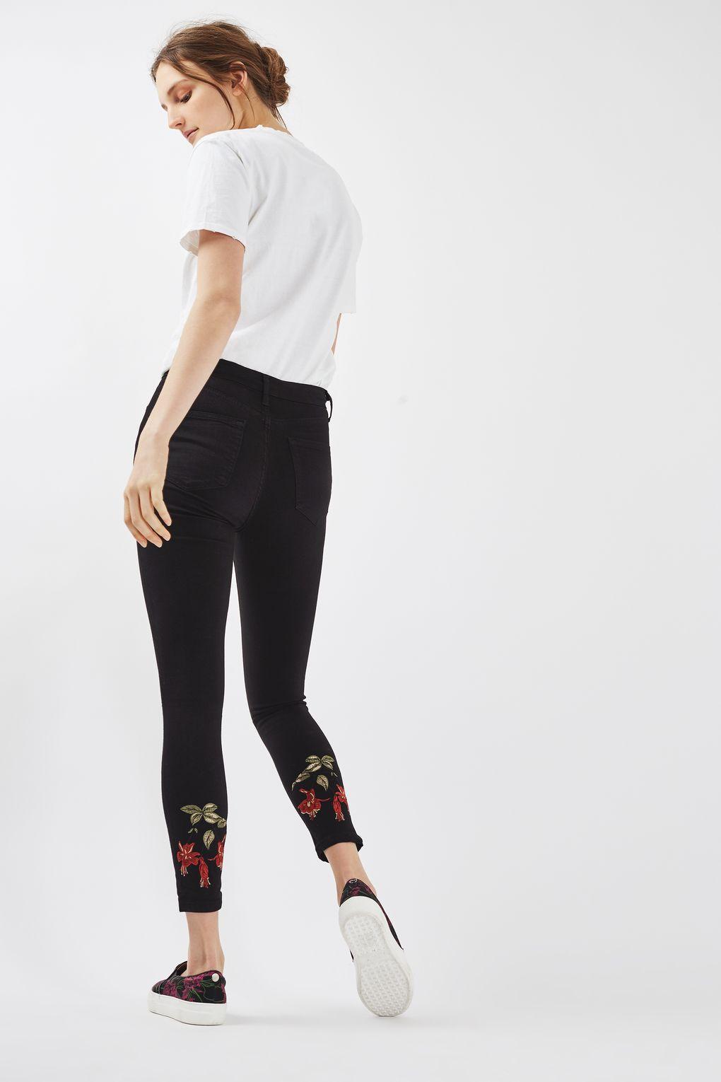 topshop jamie embroidered jeans