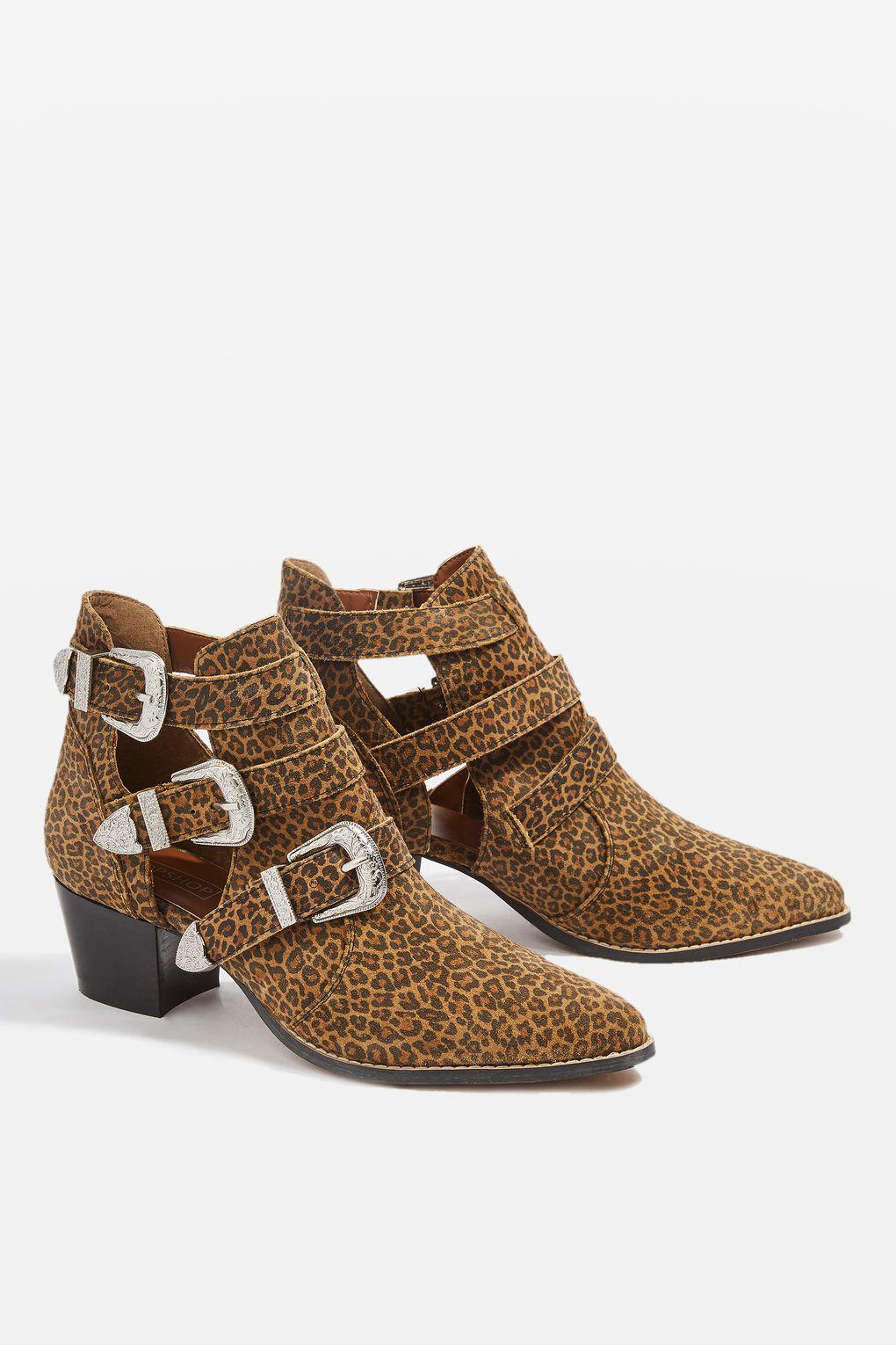 topshop animal print boots