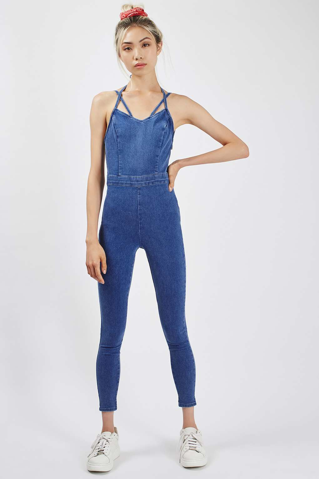 topshop jean jumpsuit