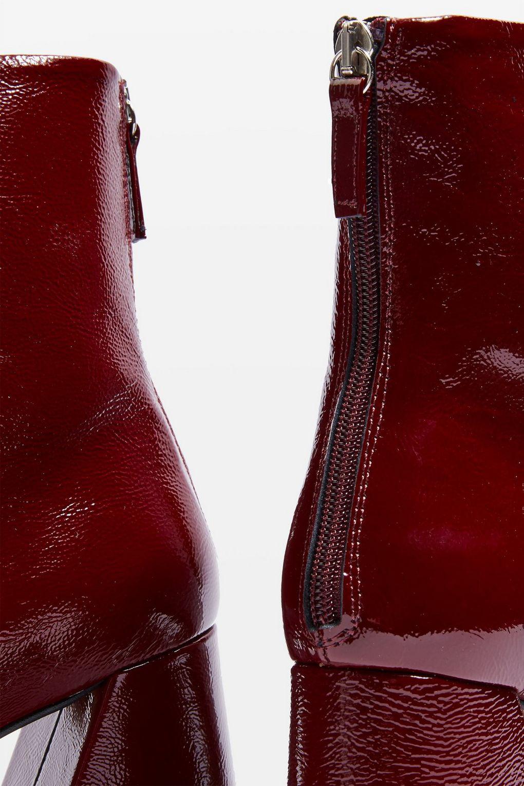 topshop red patent boots