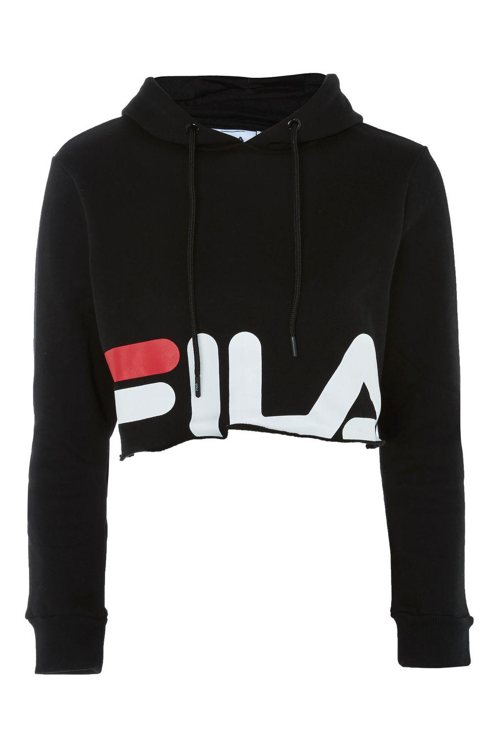 Lyst Fila  Exclusive Cropped  Hoodie By Fila  in Black