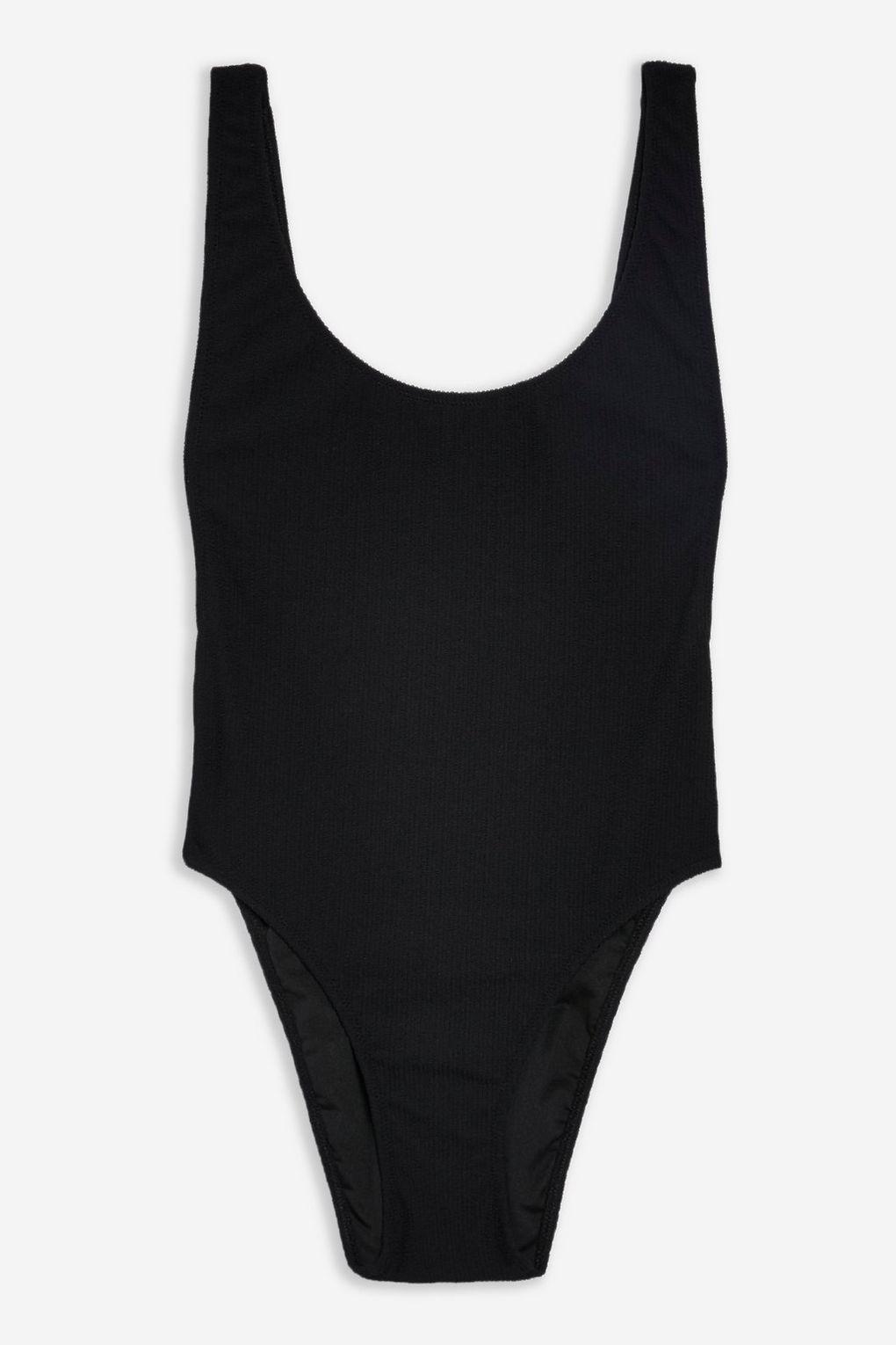black crinkle swimsuit