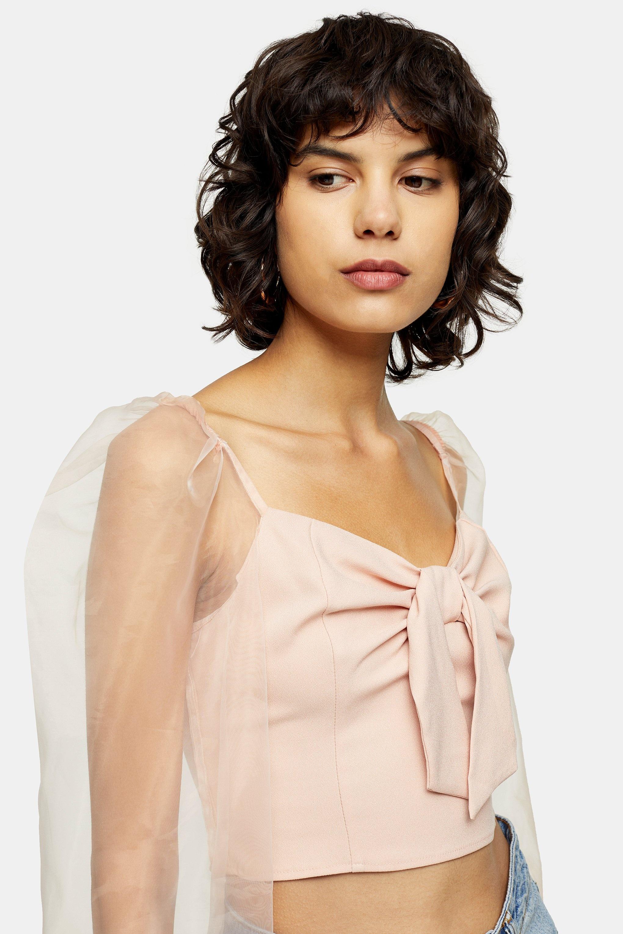 topshop sheer black blouse