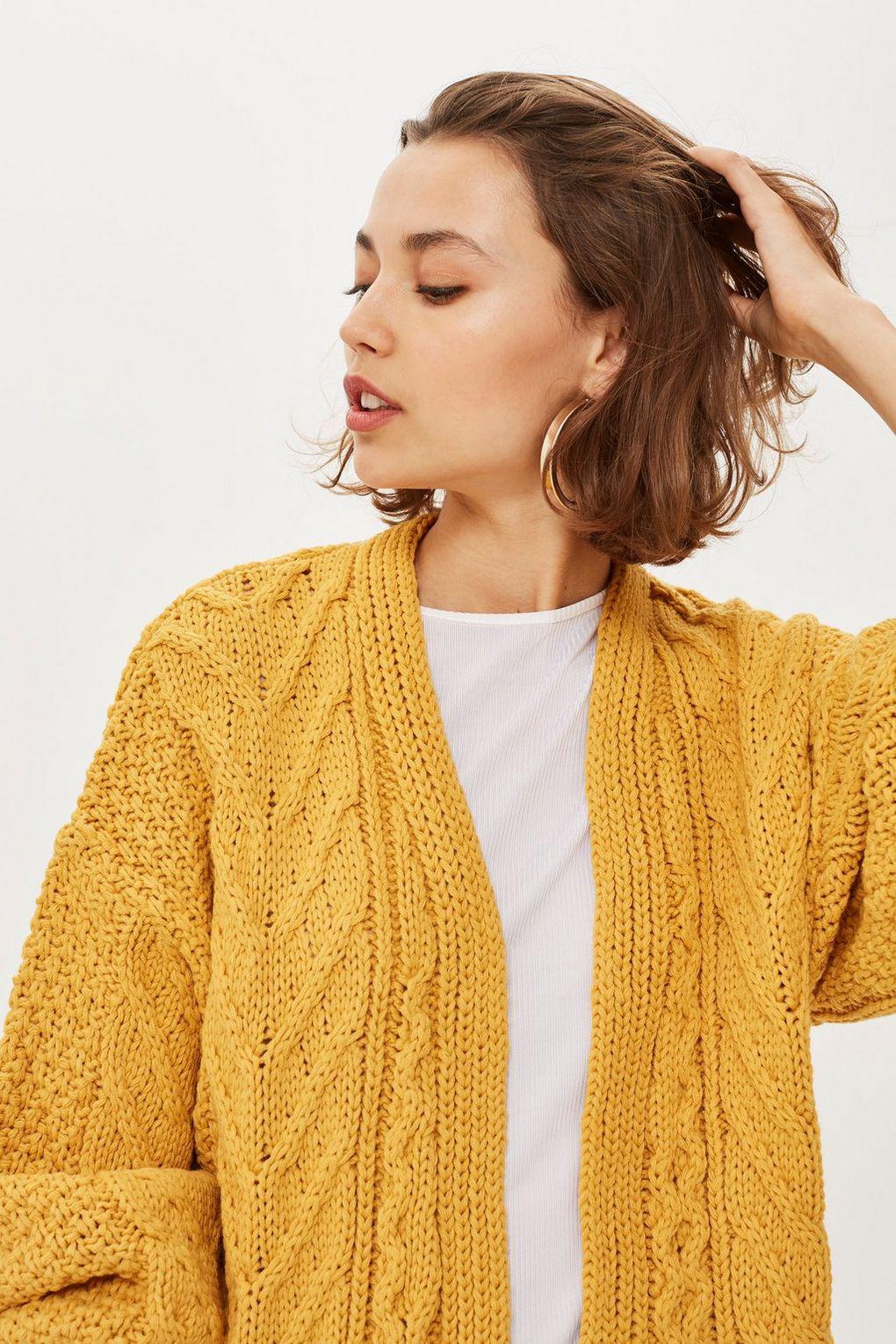 topshop yellow cardigan