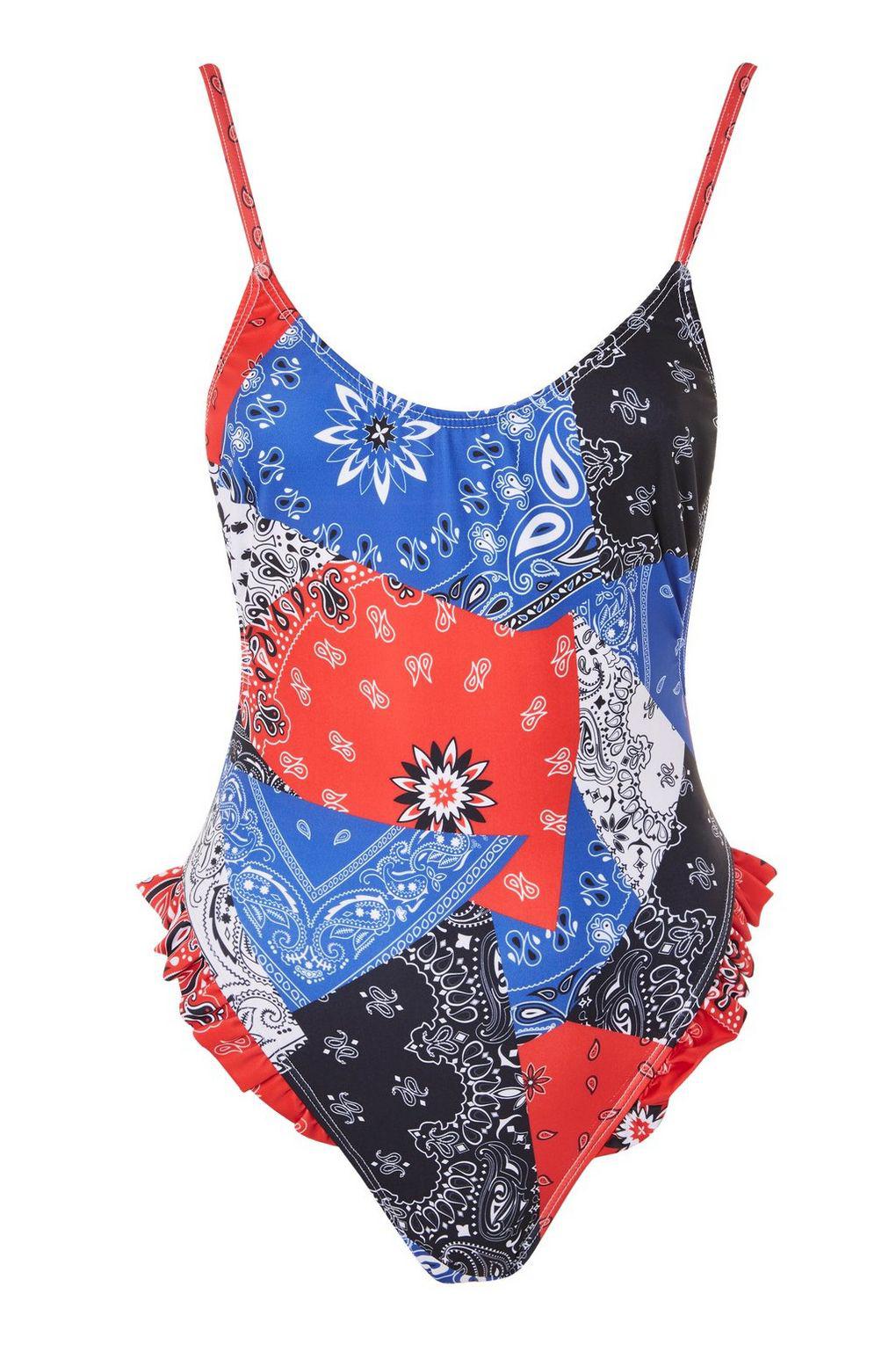 blue bandana swimsuit