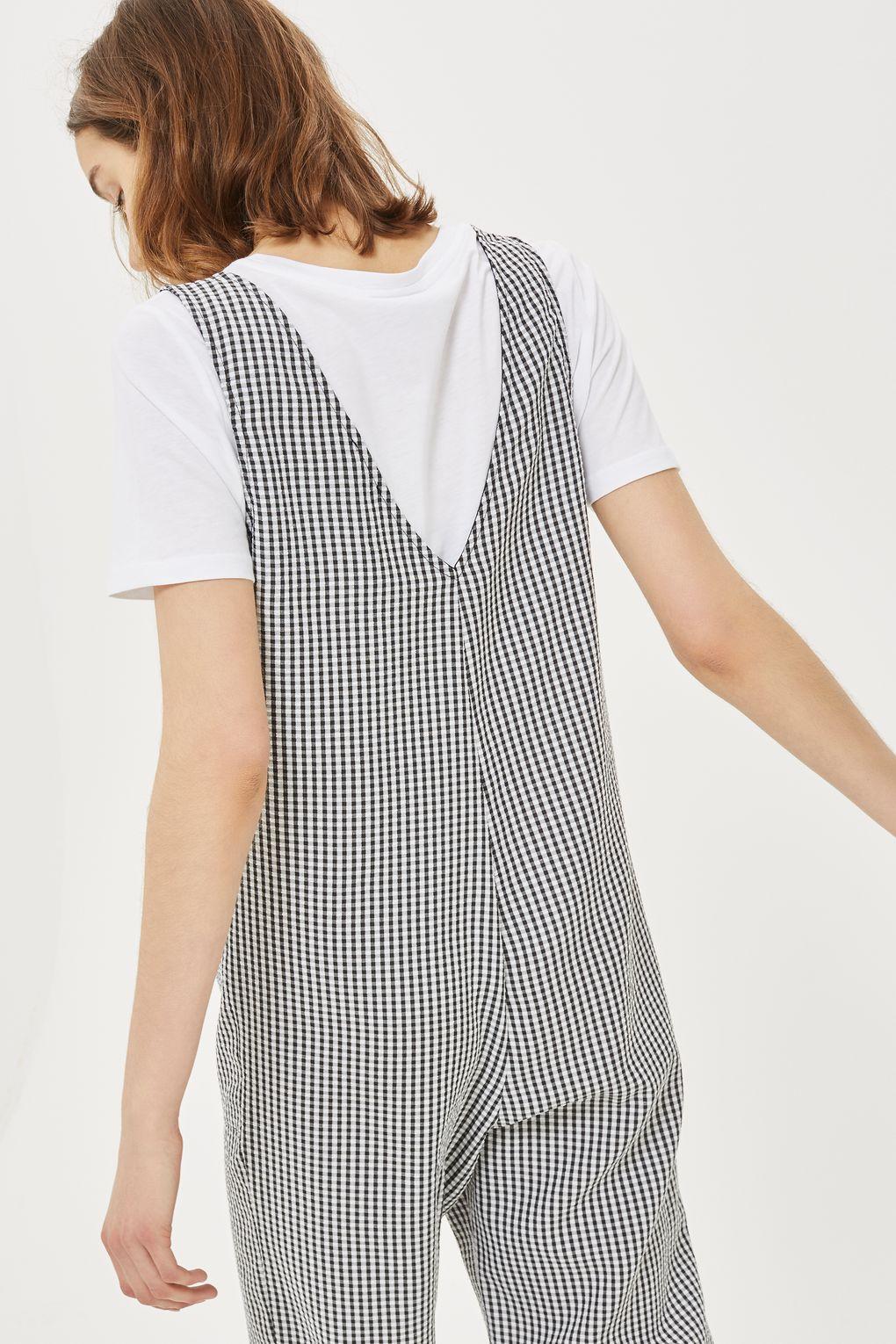 topshop gingham jumpsuit