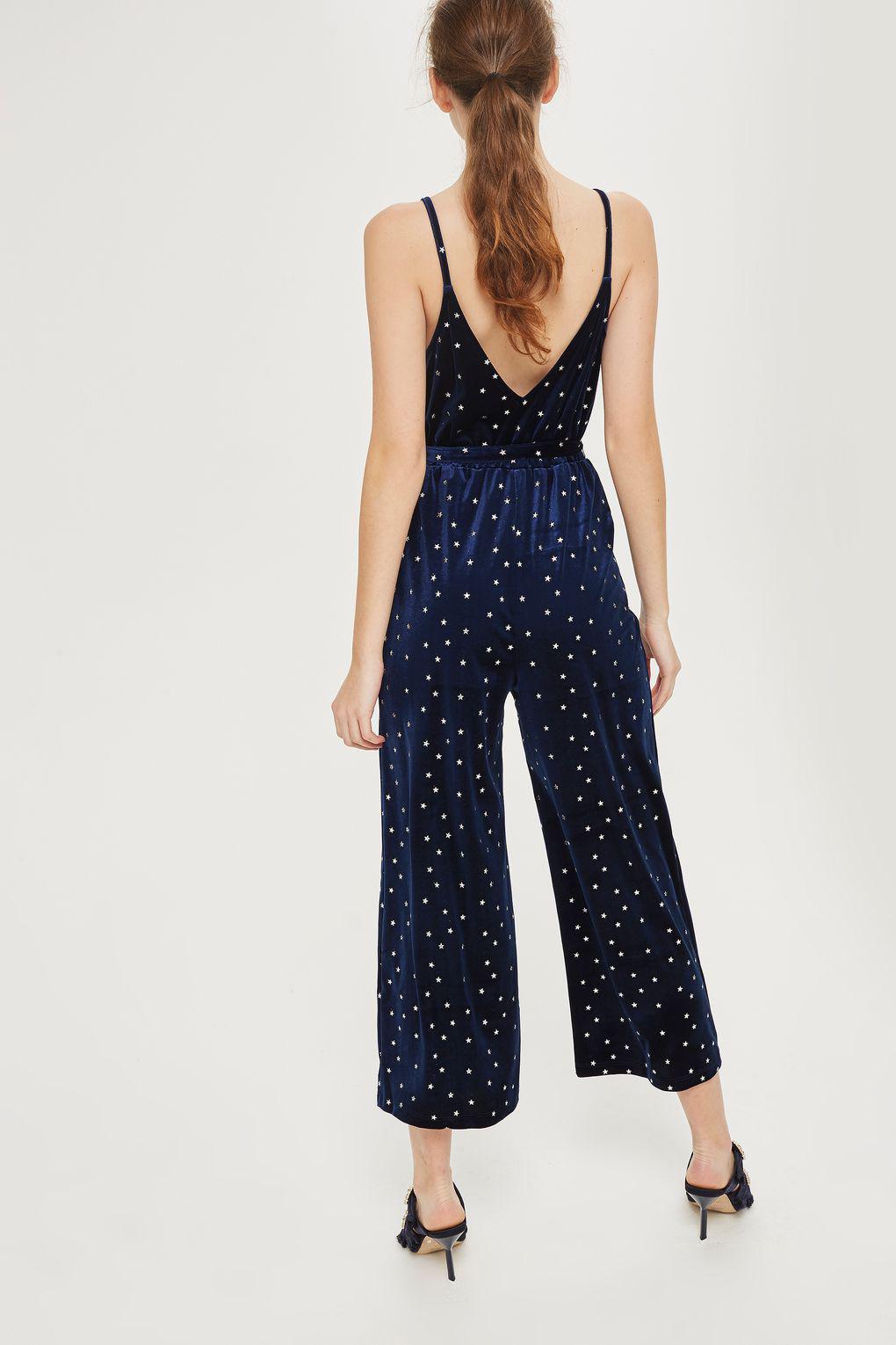 velvet jumpsuit topshop