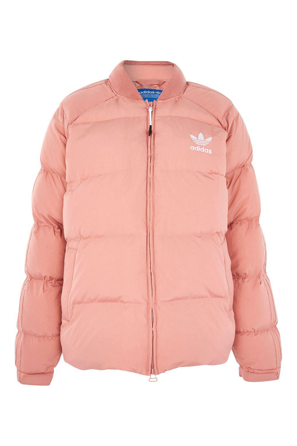 adidas pink puffer coat
