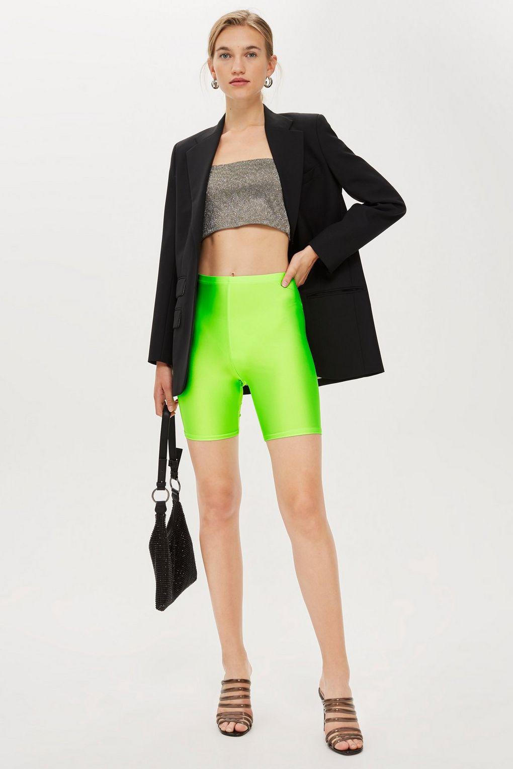 shiny cycling shorts