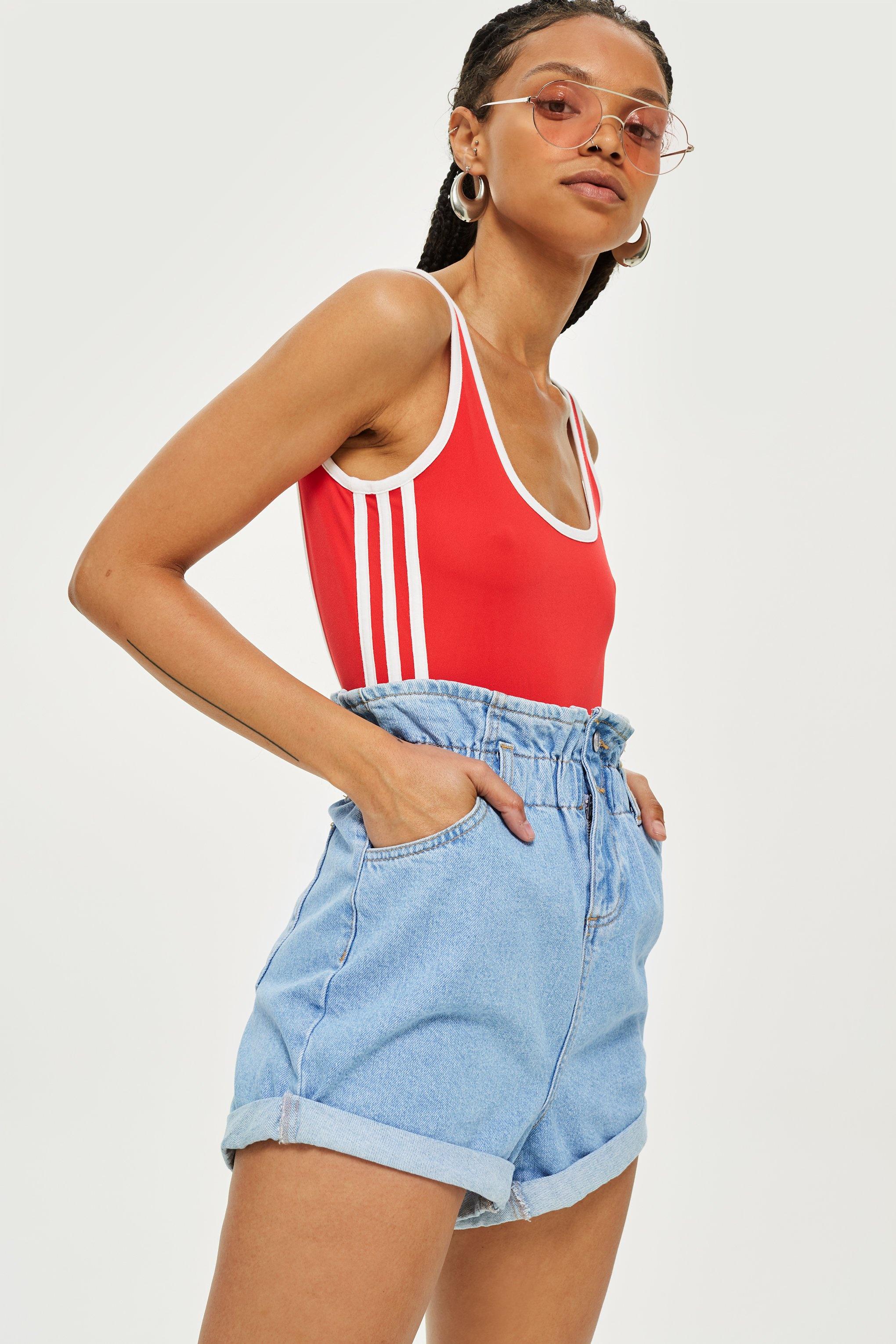 topshop paperbag denim shorts