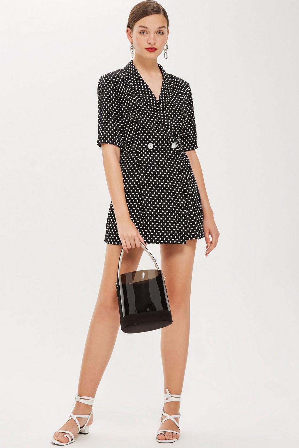 topshop polka dot playsuit