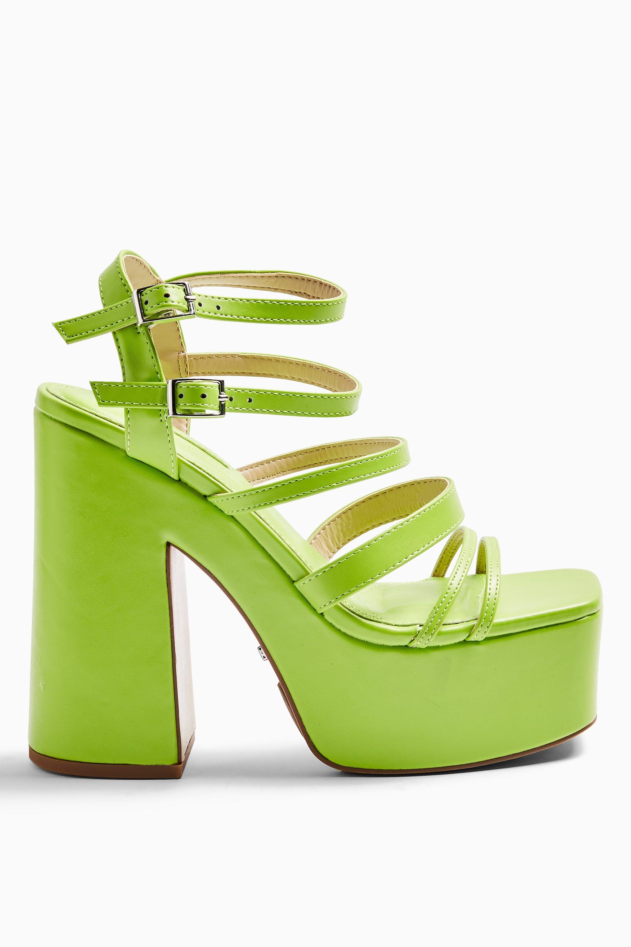 lime green platform sandals