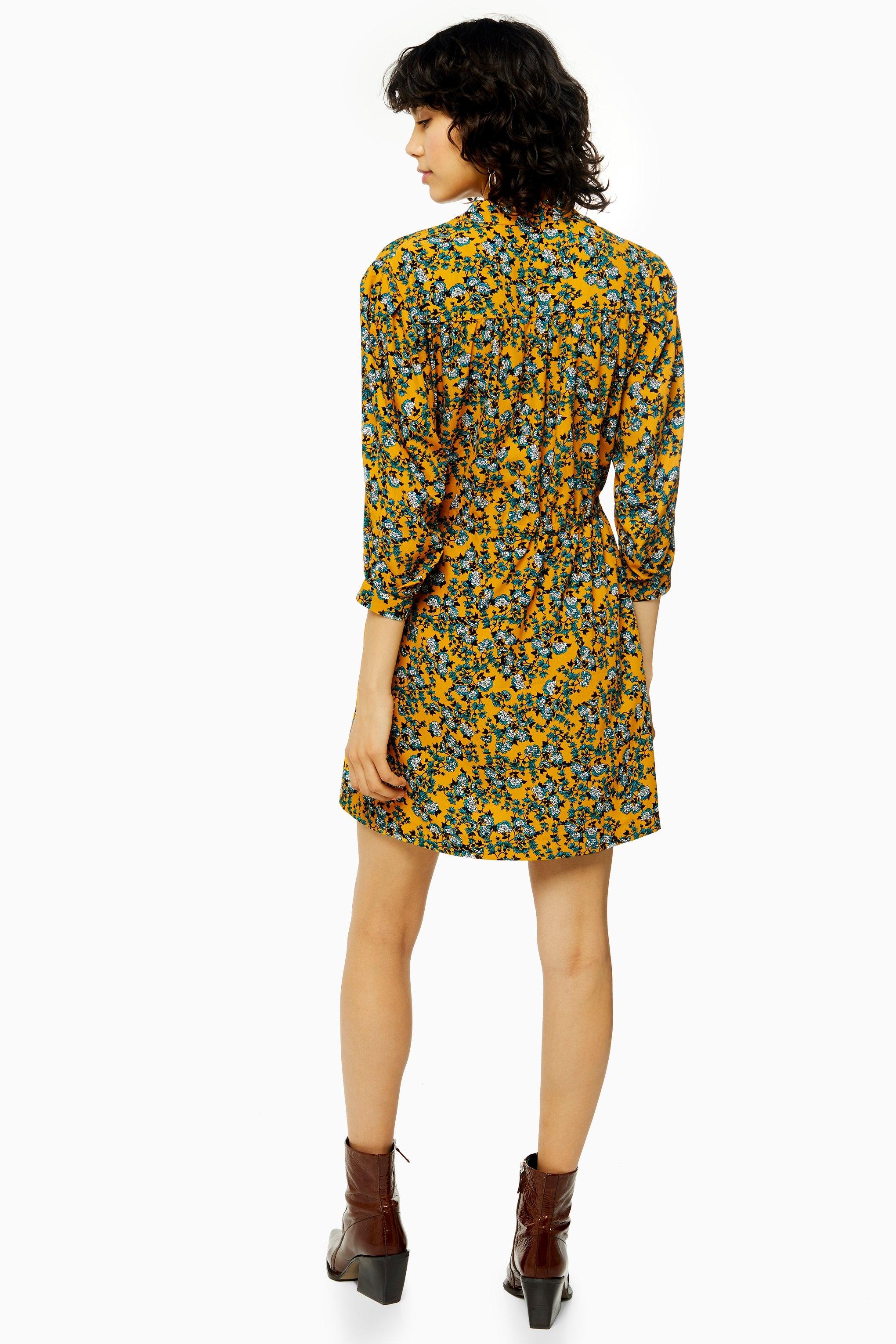 topshop pleated mini shirt dress