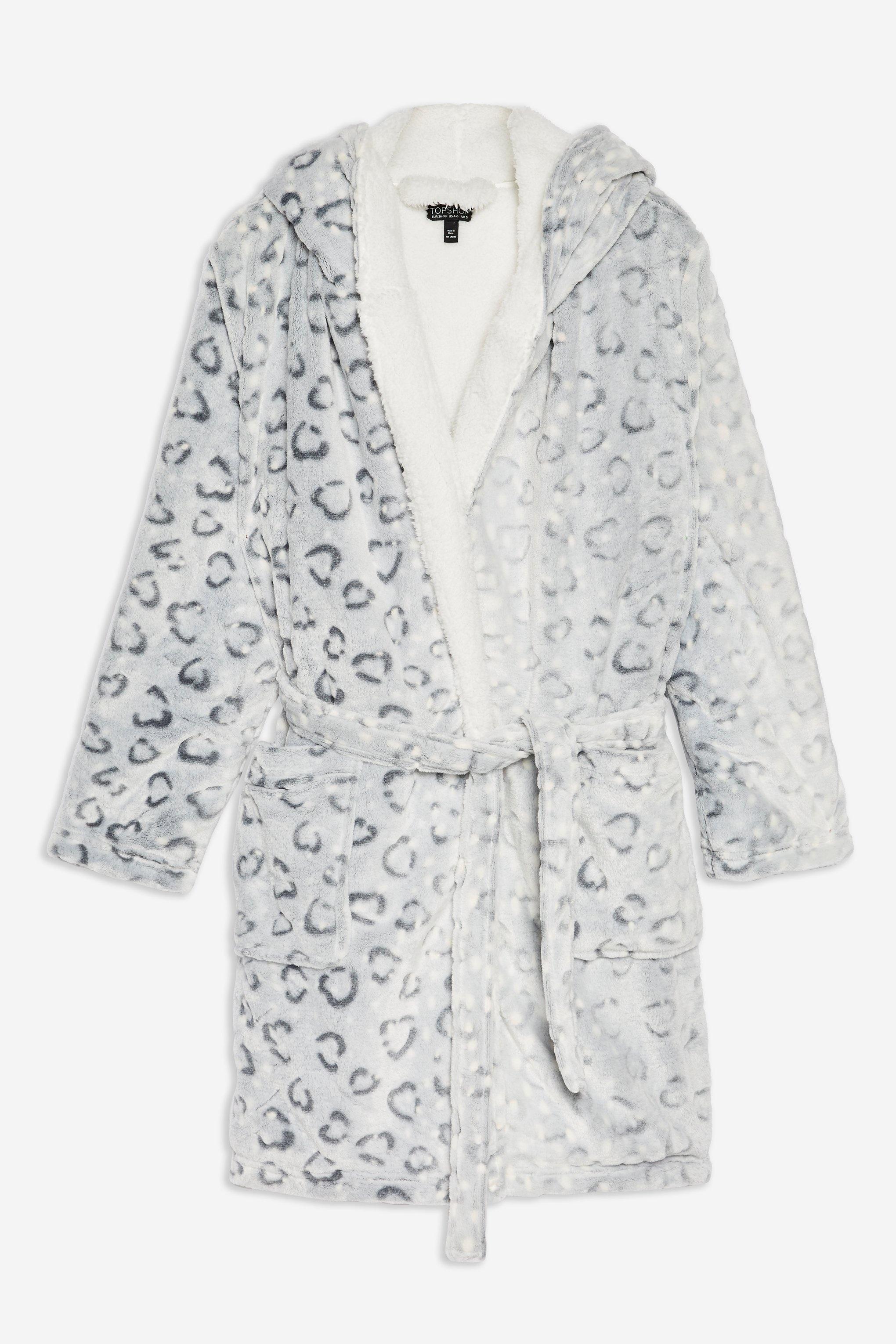 grey leopard print dressing gown