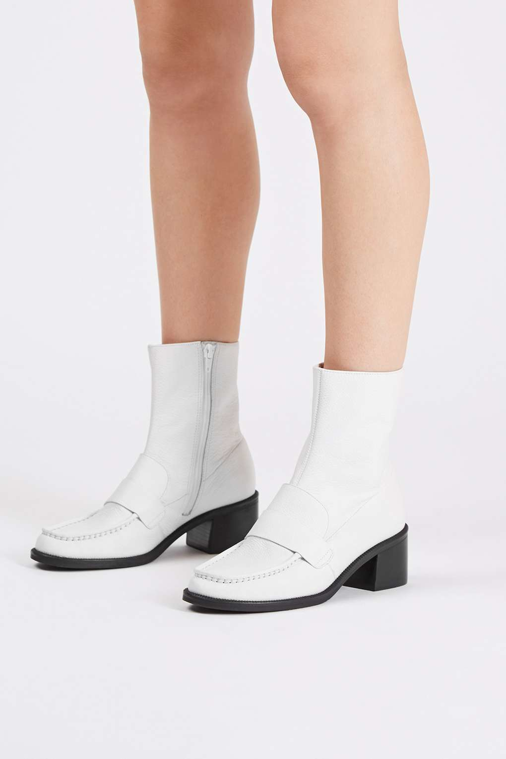 white moccasins boots