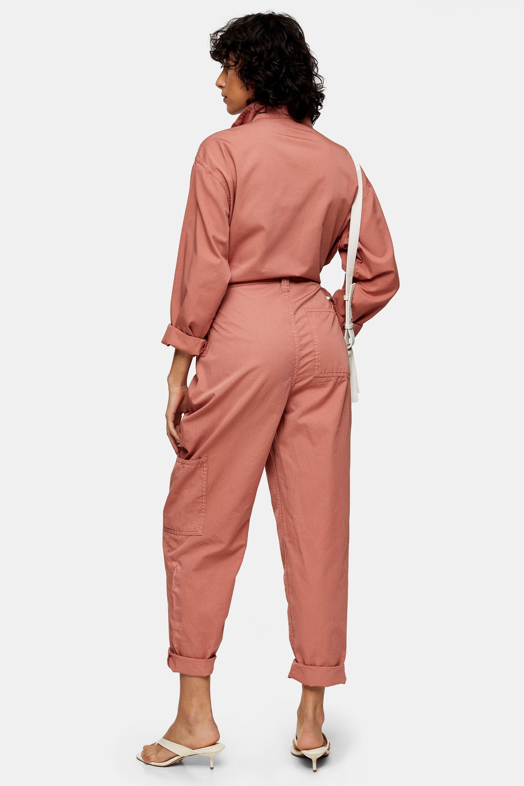 Cotton Rose Pink Long Sleeve Boiler Suit Lyst