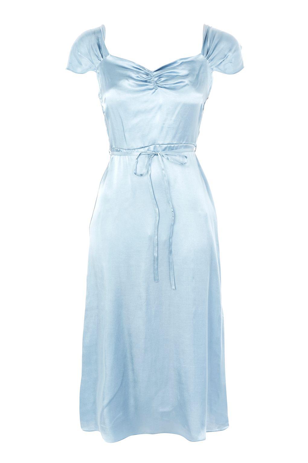 topshop blue satin dress