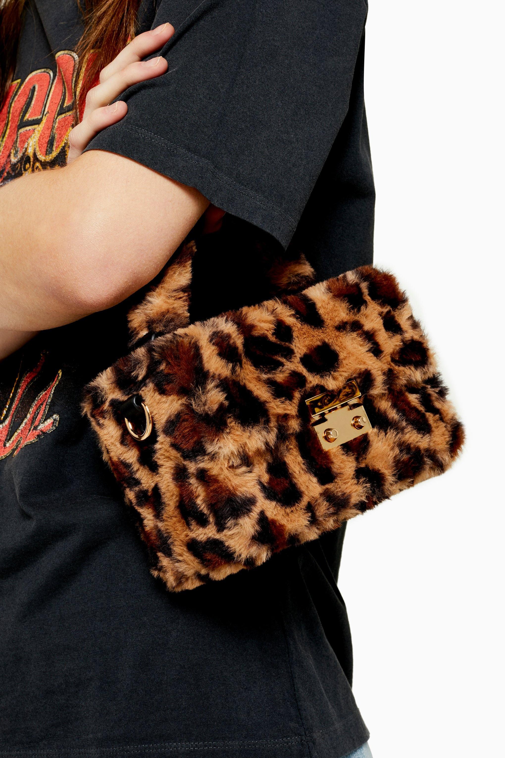 leopard fur bag topshop